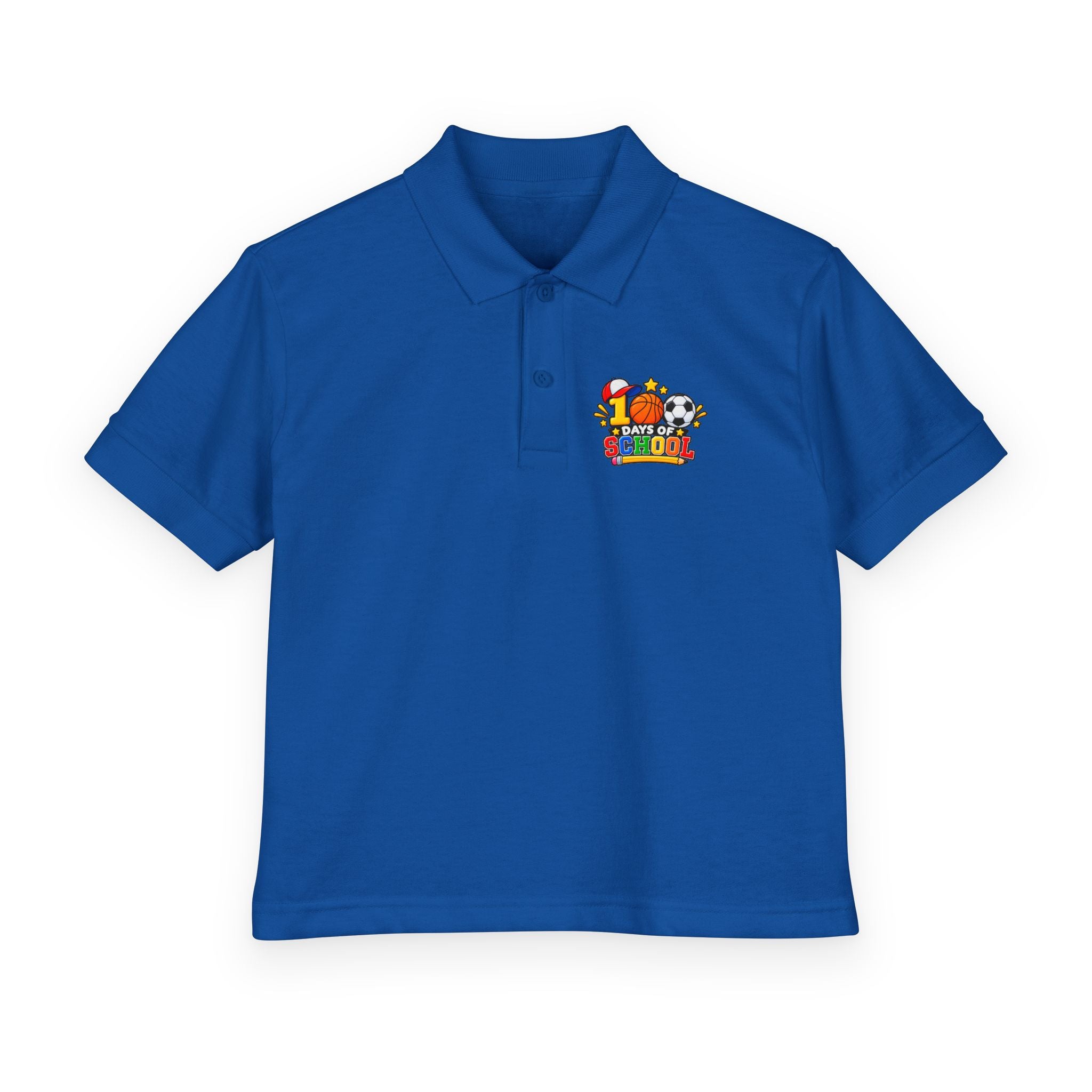 Youth Polo — "100 Days of School" Sport-Themed Kids Polo