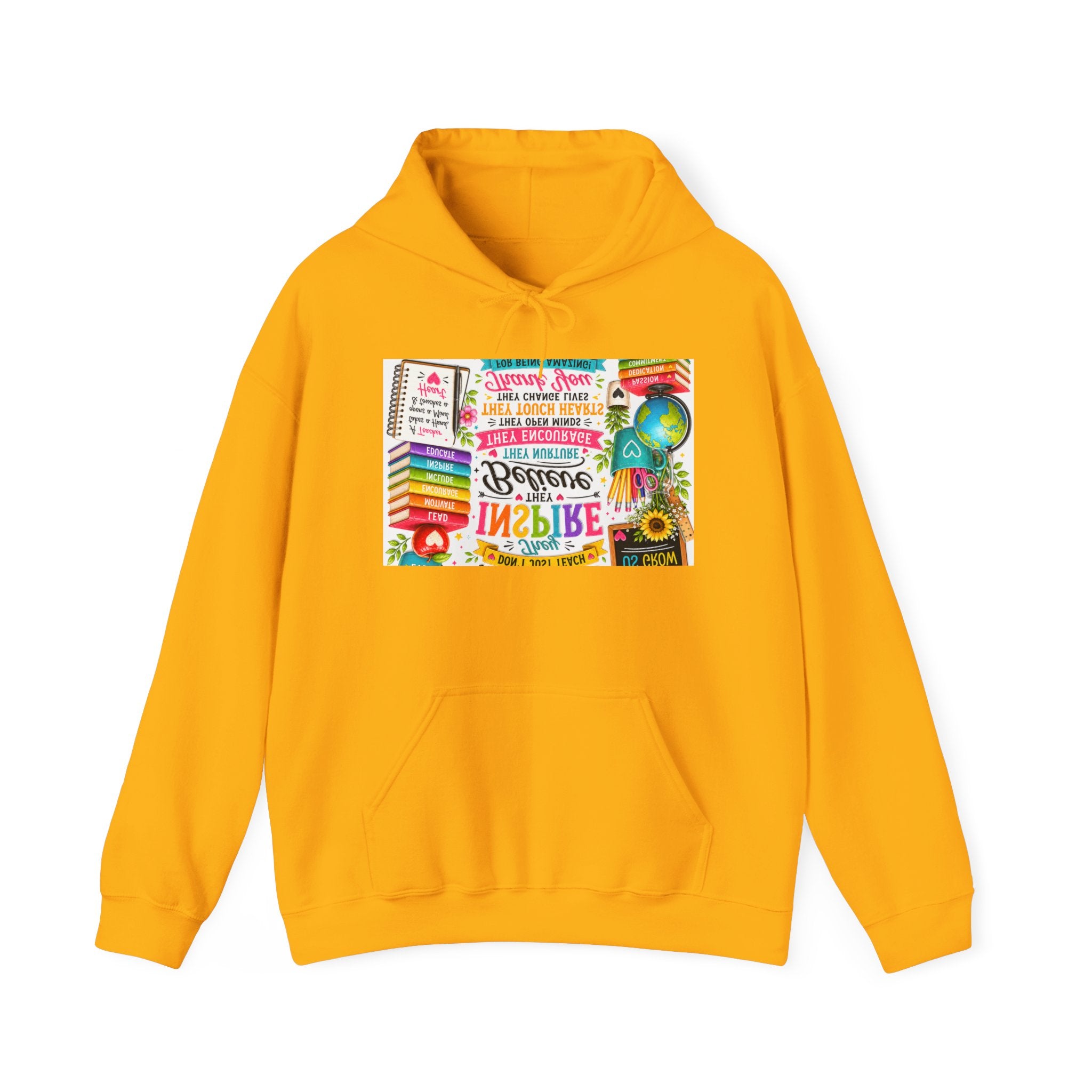 Motivational Book Lover Hoodie — "Be Brave, Be Kind, Be You" Colorful Inspirational Design