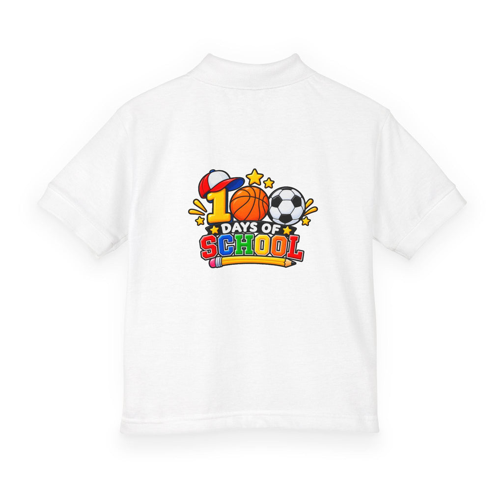 Youth Polo — "100 Days of School" Sport-Themed Kids Polo