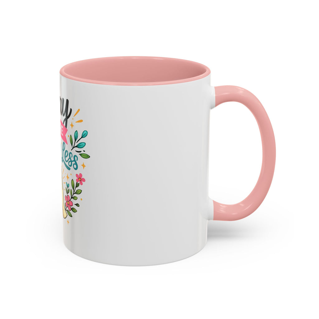Pray More Worry Less Accent Coffee Mug — Inspirational Floral Prayer Gift (11/15oz)