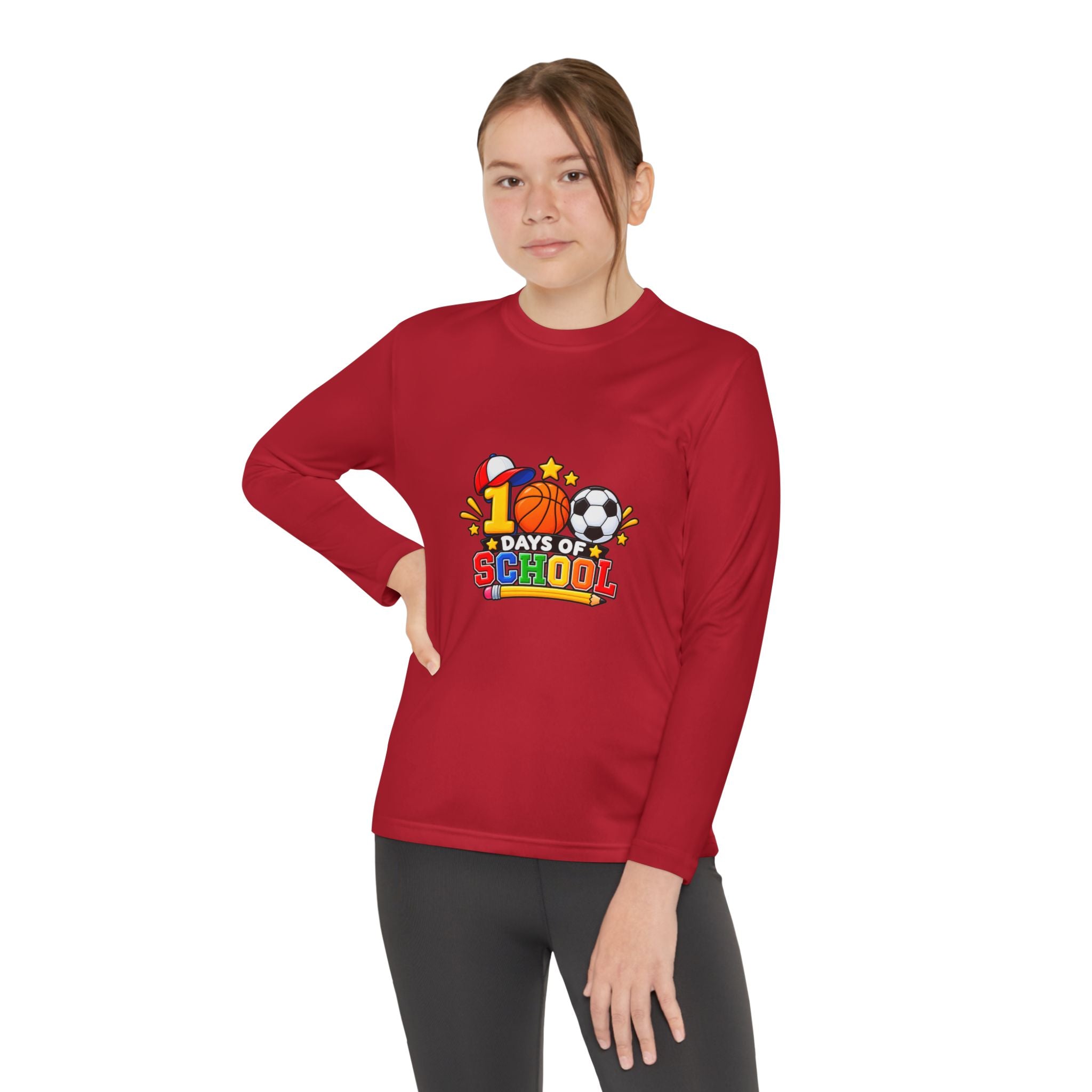 Youth Long Sleeve Tee – "1 Days of School" Sports Back-to-School Shirt