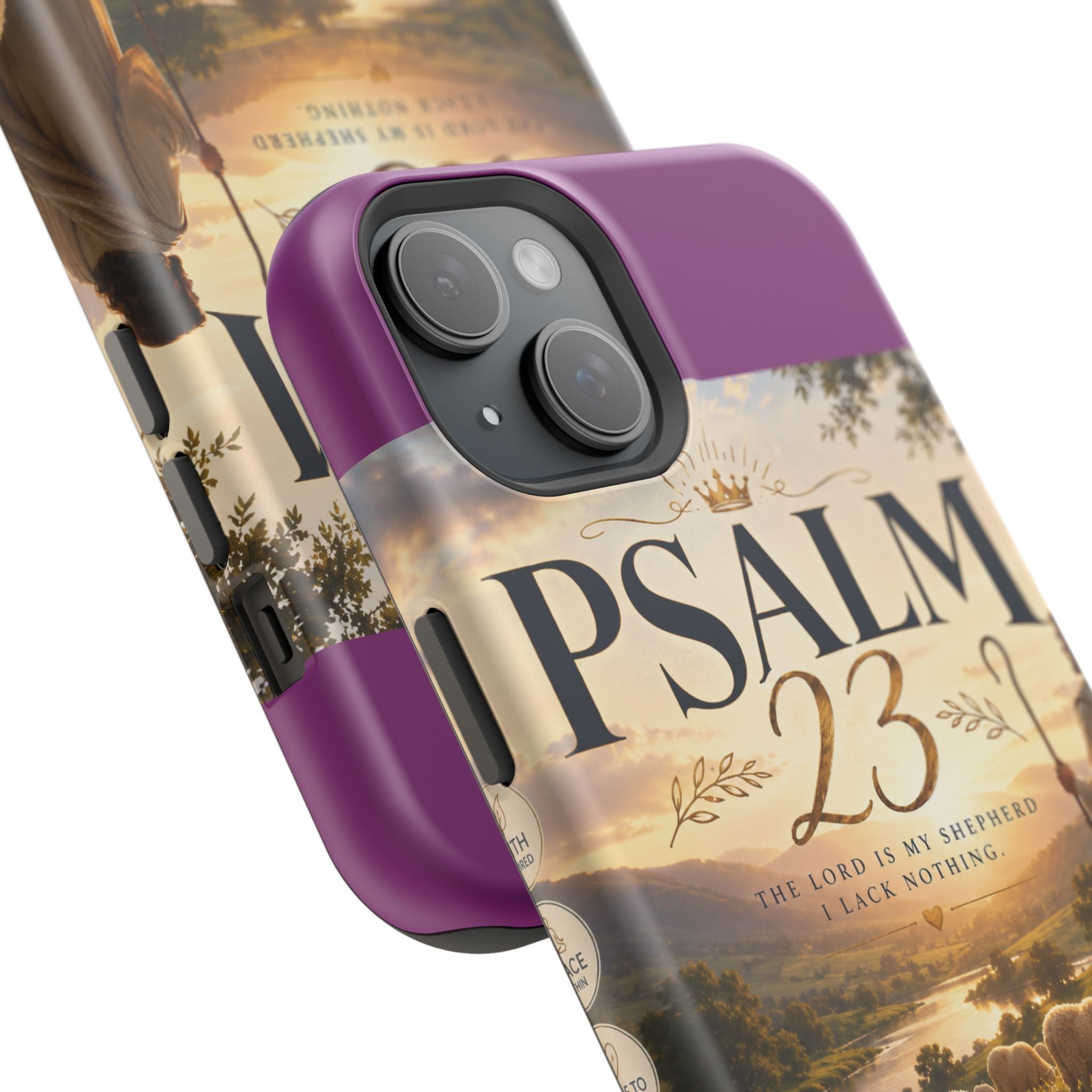 Psalm 23 Phone Case — Magnetic Impact-Resistant Christian iPhone Cover