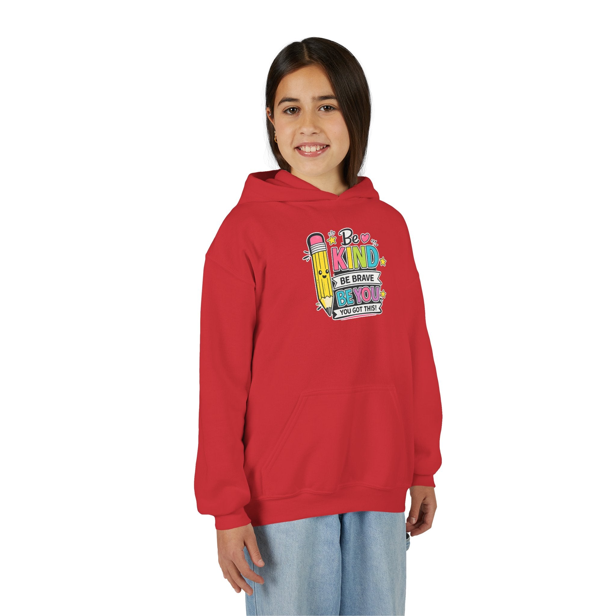 Be Kind Youth Hoodie – Encouraging Back-to-School Kids Sweatshirt