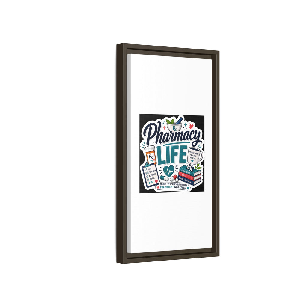 Pharmacy Life Framed Canvas Art — Colorful Pharmacist Wall Decor