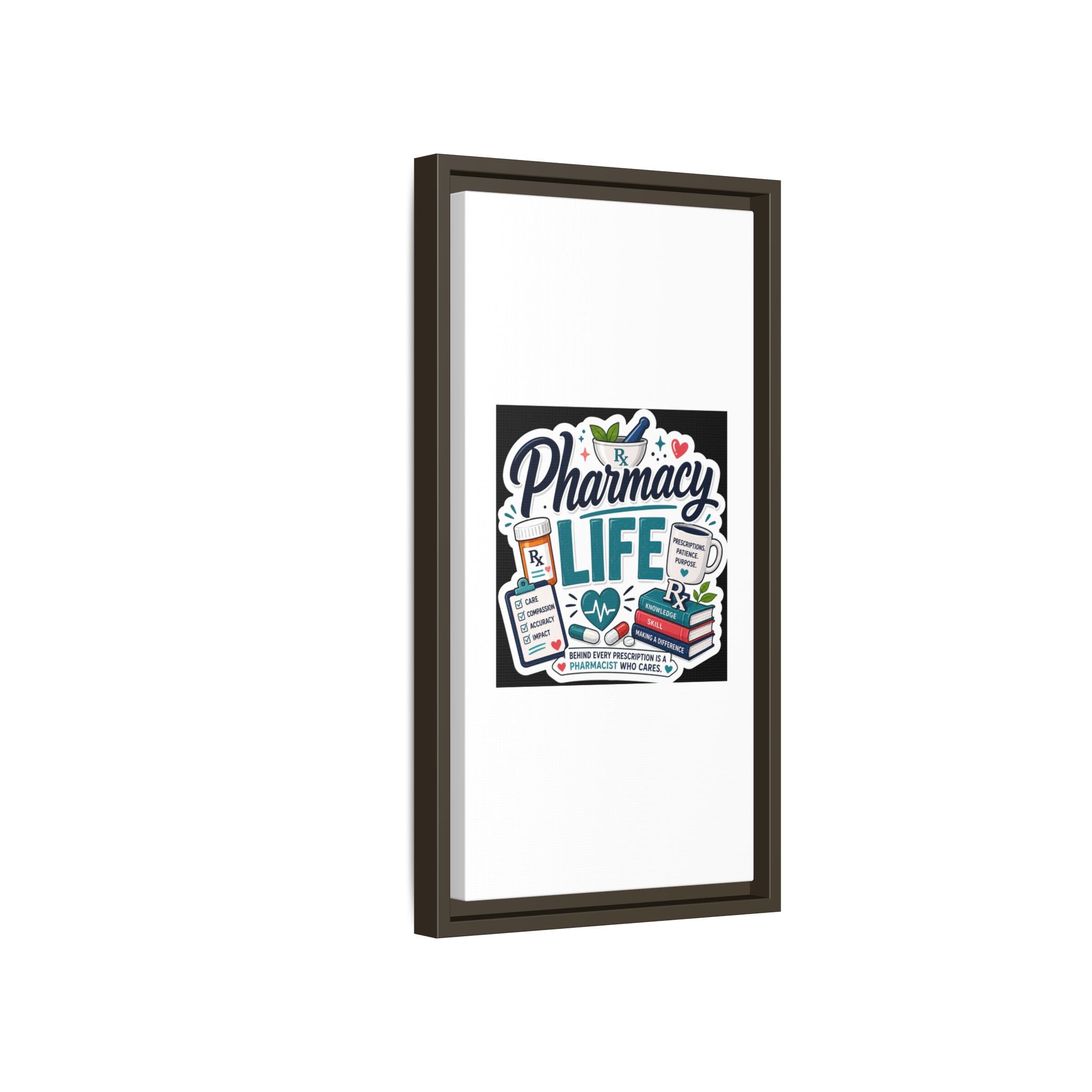 Pharmacy Life Framed Canvas Art — Colorful Pharmacist Wall Decor