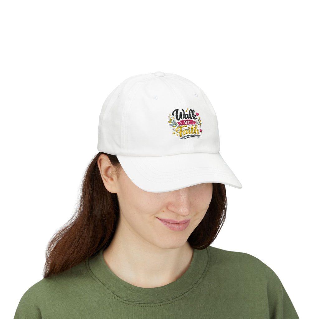 Walk By Faith Dad Cap — Floral Inspirational Baseball Hat