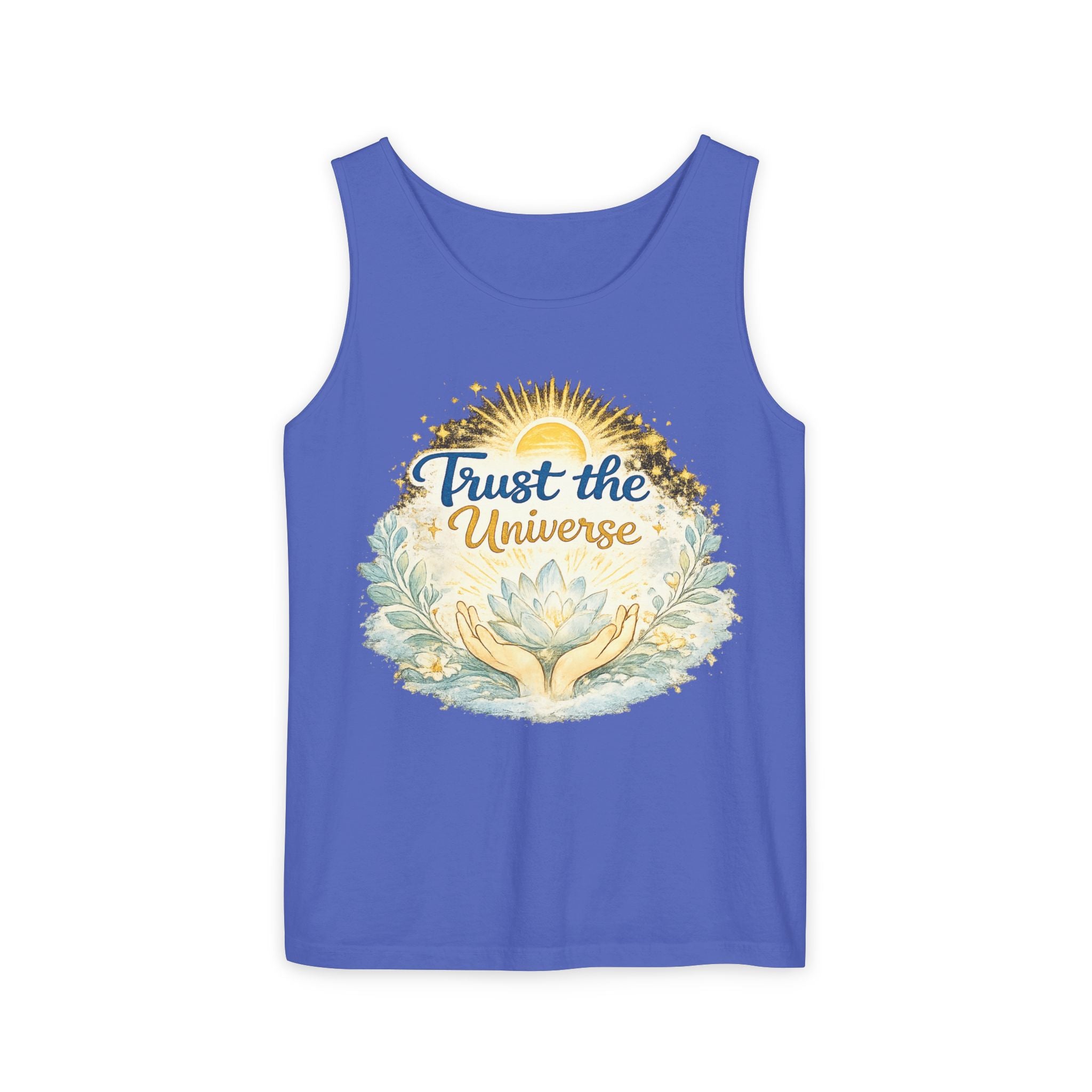 Trust the Universe Tank Top — Spiritual Lotus Graphic Vest