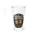 Pharmacist 16oz Mixing Glass — "Powered by Coffee & Prescriptions"
