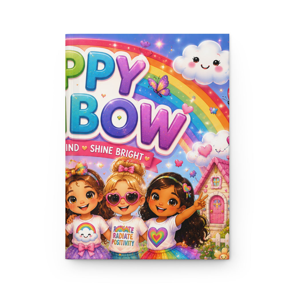 Happy Rainbow Hardcover Journal — Kids Positive Affirmation Notebook