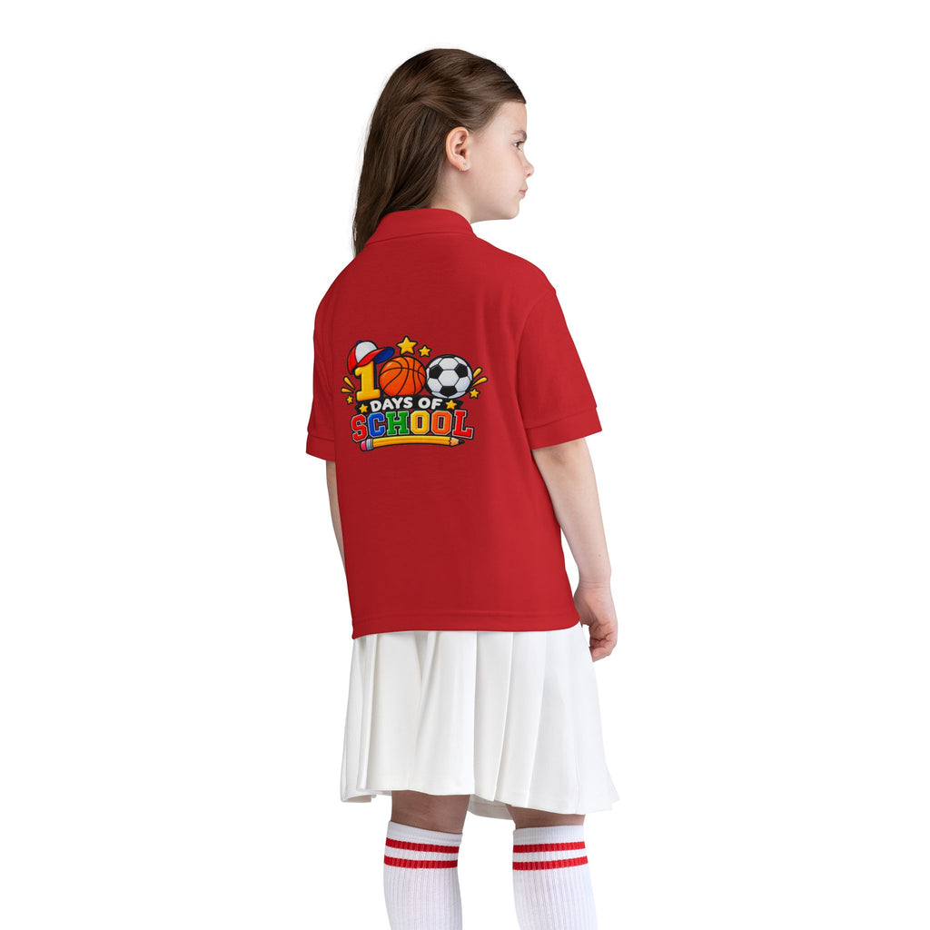 Youth Polo — "100 Days of School" Sport-Themed Kids Polo