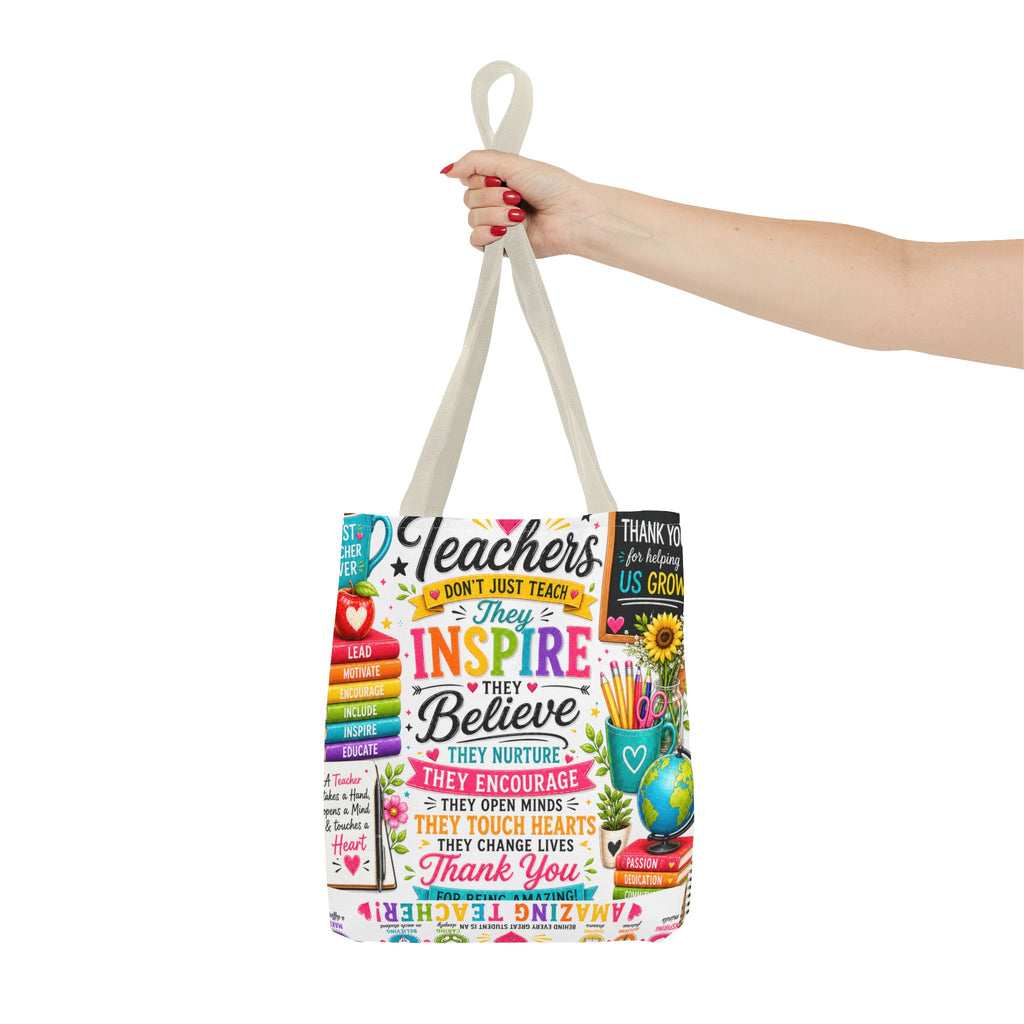Teacher Appreciation Tote Bag — 'Teachers Inspire, They Believe' All-Over-Print Gift Tote