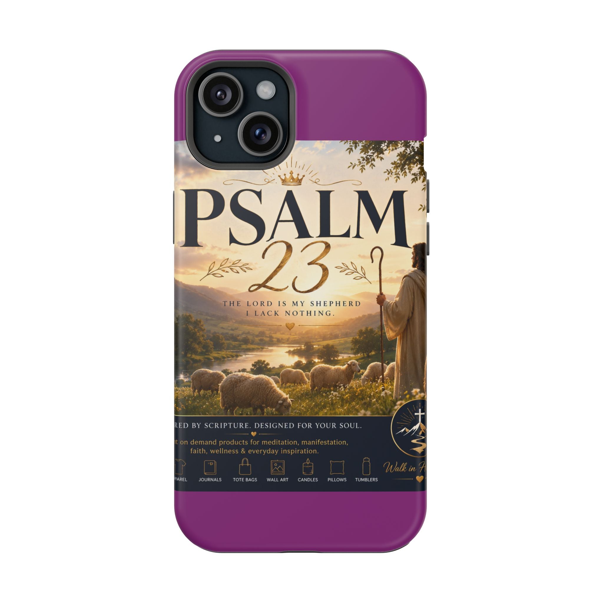 Psalm 23 Phone Case — Magnetic Impact-Resistant Christian iPhone Cover