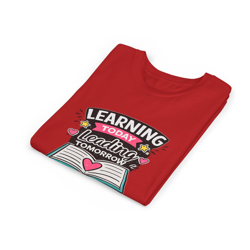 Youth Tee — "Learning Today, Leading Tomorrow" School Kids Graphic T-Shirt