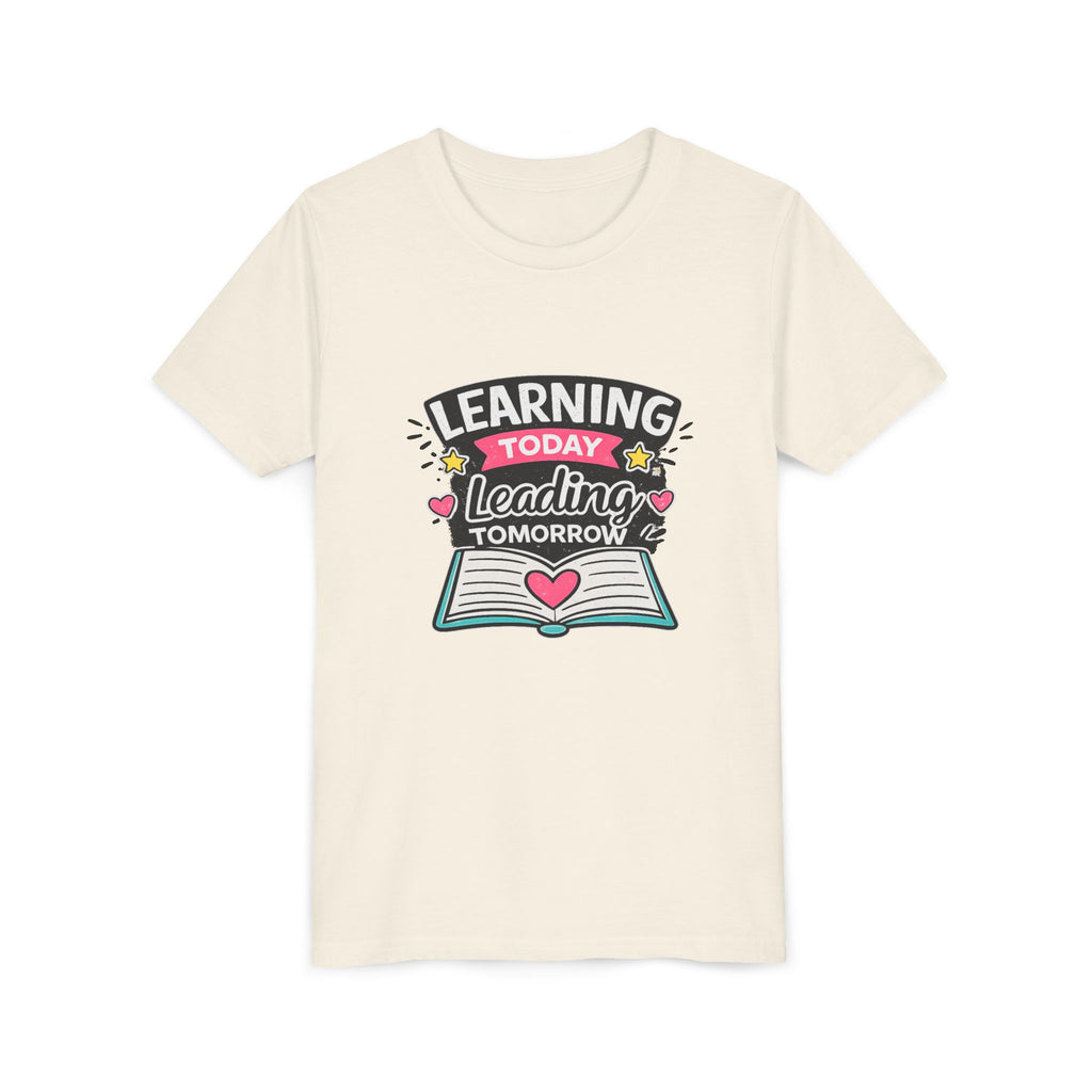 Youth Tee — "Learning Today, Leading Tomorrow" School Kids Graphic T-Shirt