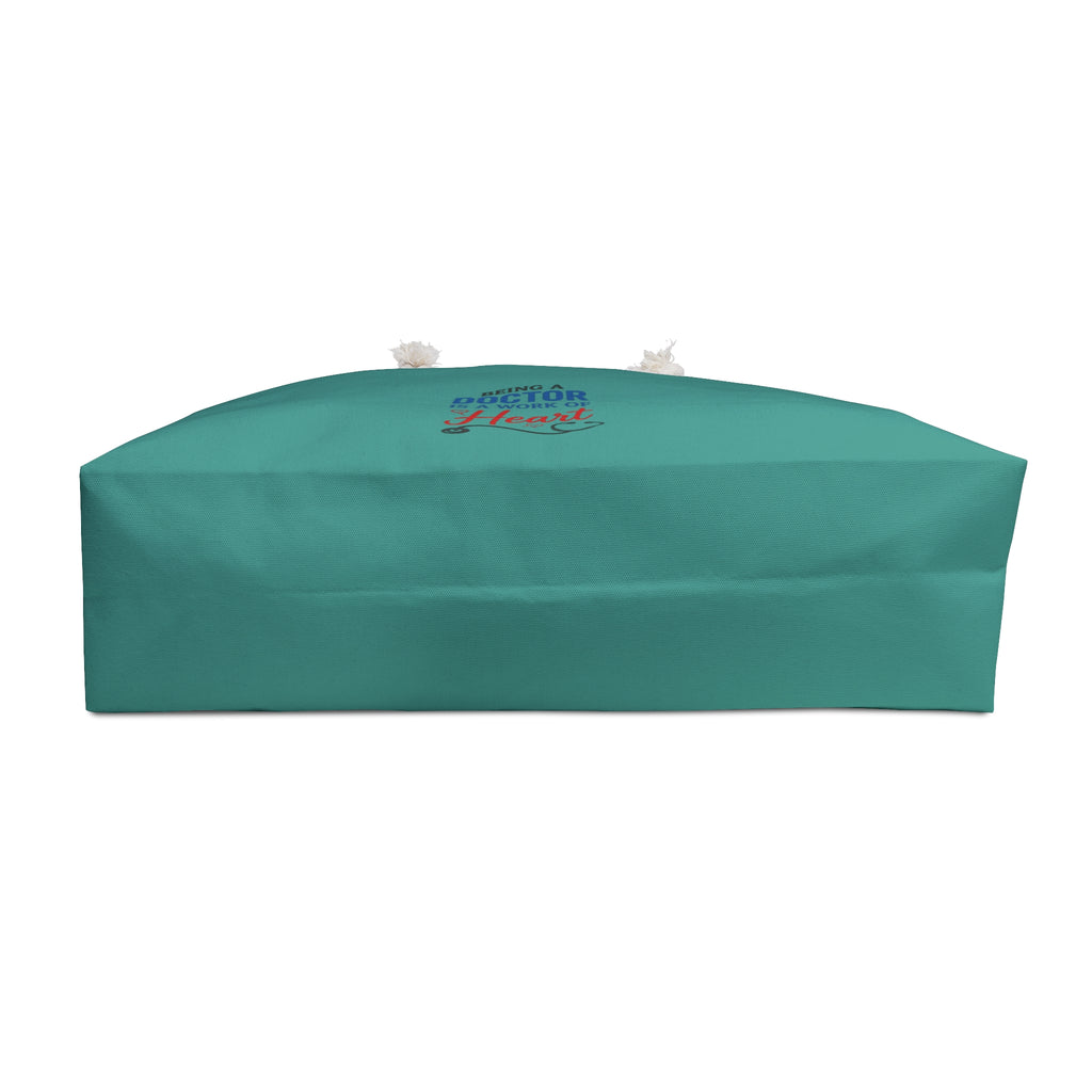 Doctor Weekender Bag — "Being a Doctor is a Work of Heart" Teal Travel Tote