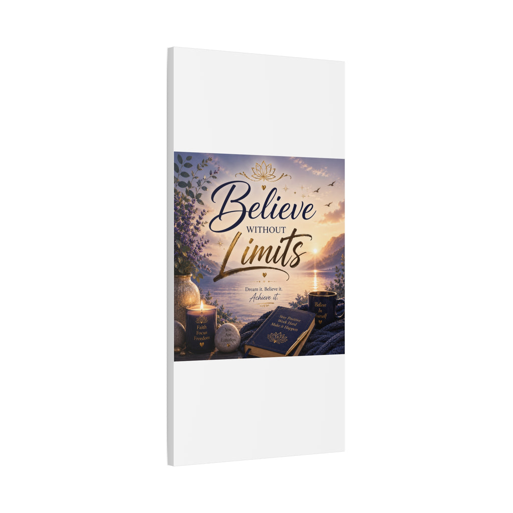 Believe Without Limits Canvas Wall Art – Inspirational Stretched Matte Print