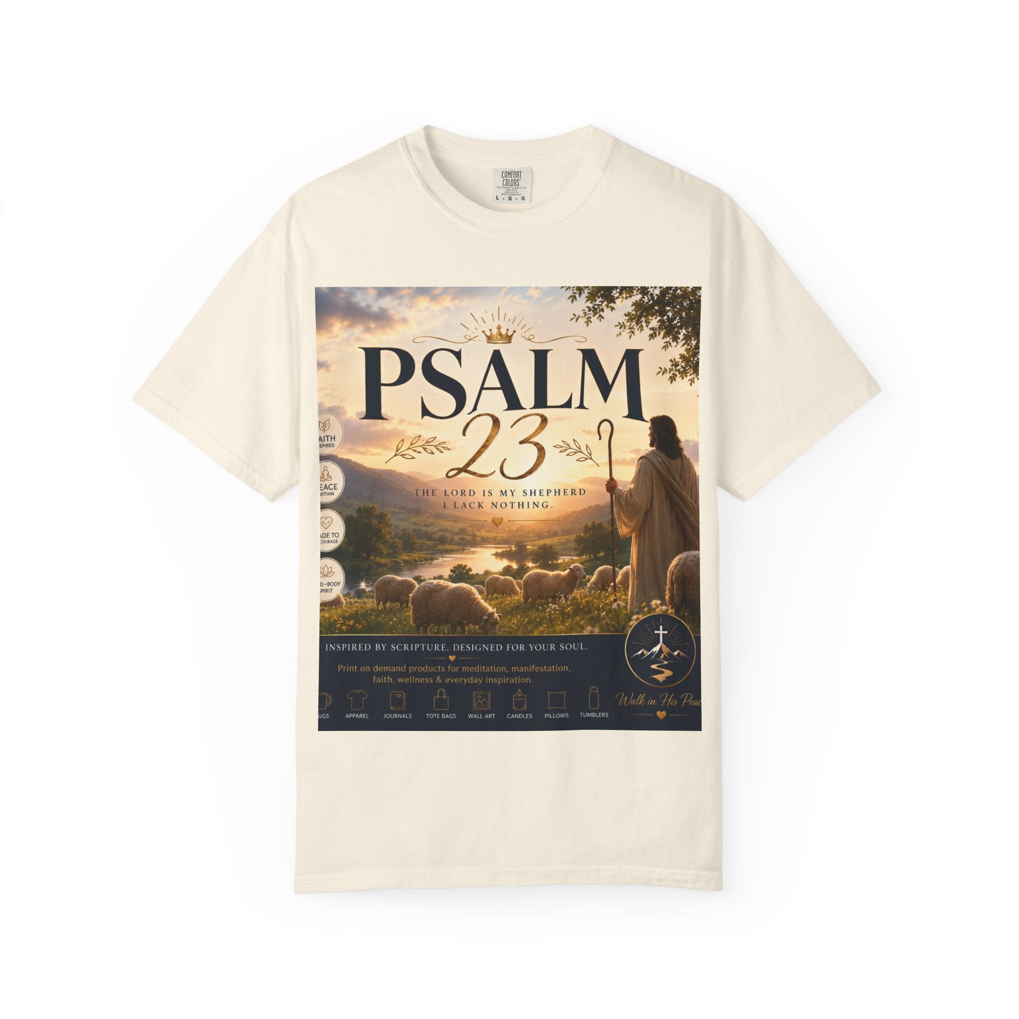 Psalm 23 T-Shirt — Christian Faith Shepherd Graphic Tee