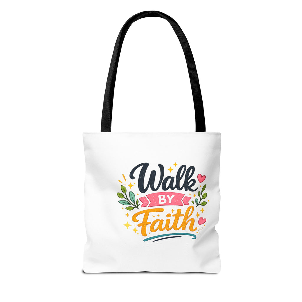 Walk By Faith Tote Bag — Inspirational Christian Canvas Tote, Faith-Based Gift
