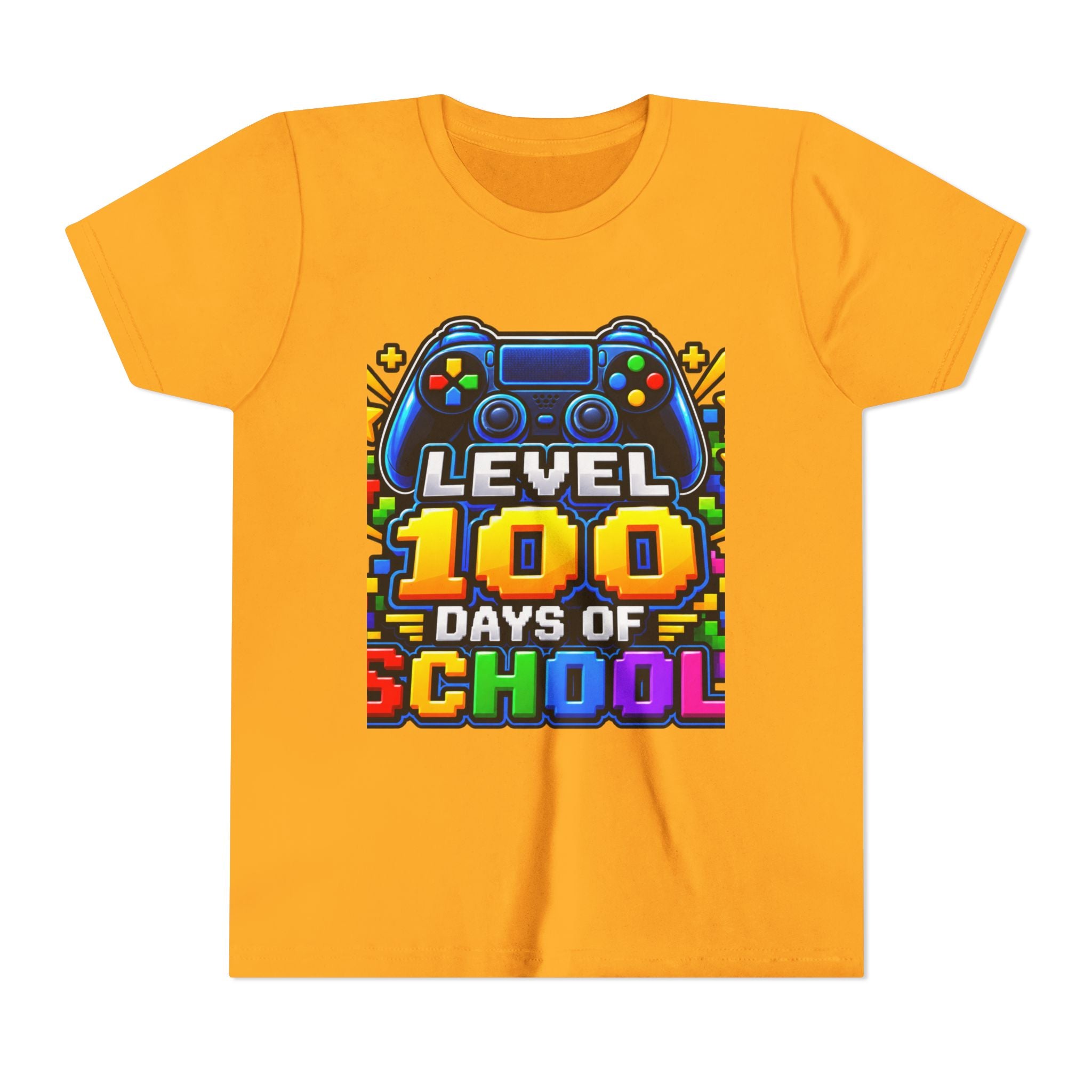 Level 100 Days of School Youth Tee — Gamer 100th Day of School Shirt