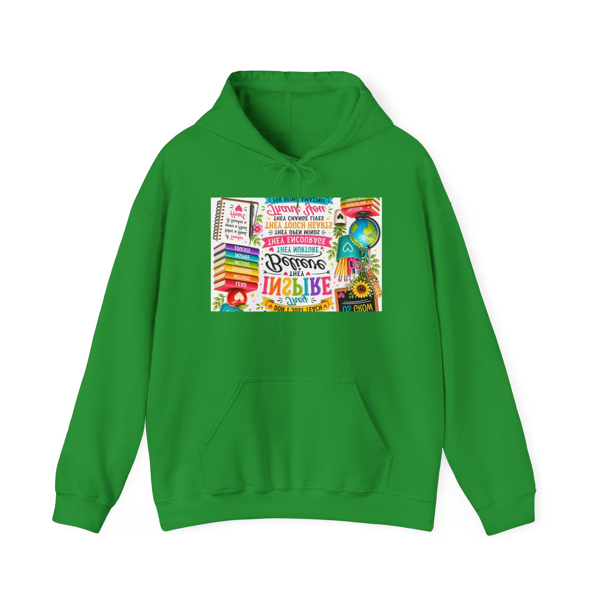 Motivational Book Lover Hoodie — "Be Brave, Be Kind, Be You" Colorful Inspirational Design