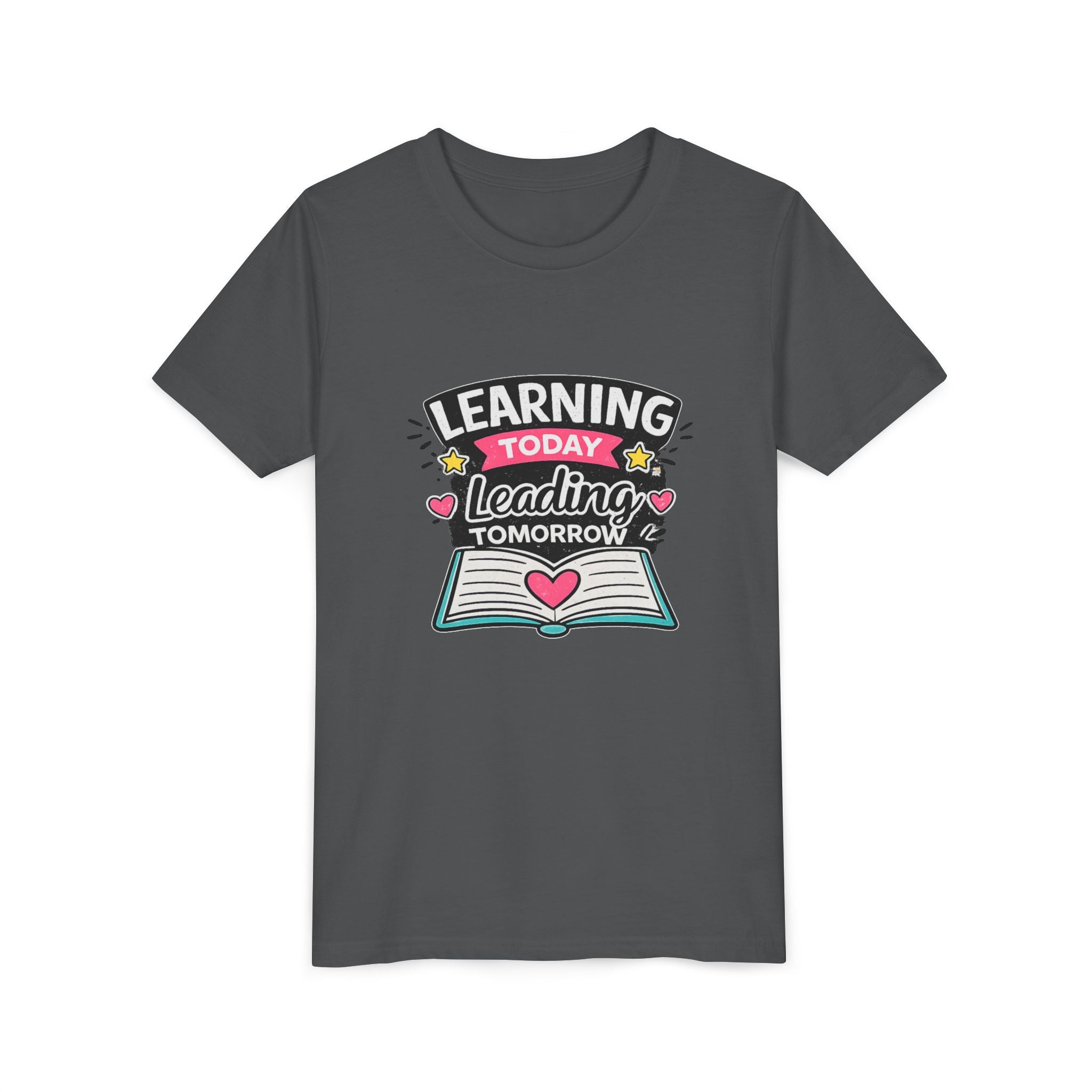 Youth Tee — "Learning Today, Leading Tomorrow" School Kids Graphic T-Shirt