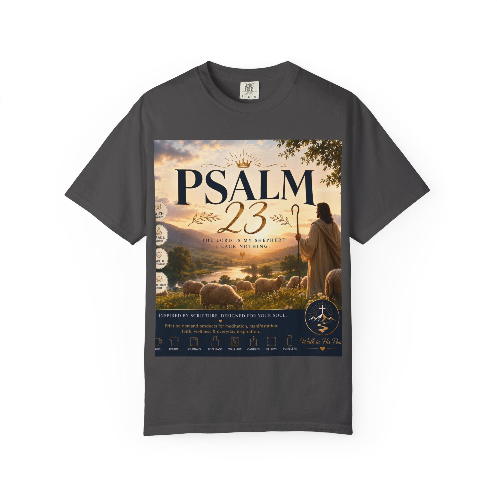 Psalm 23 T-Shirt — Christian Faith Shepherd Graphic Tee