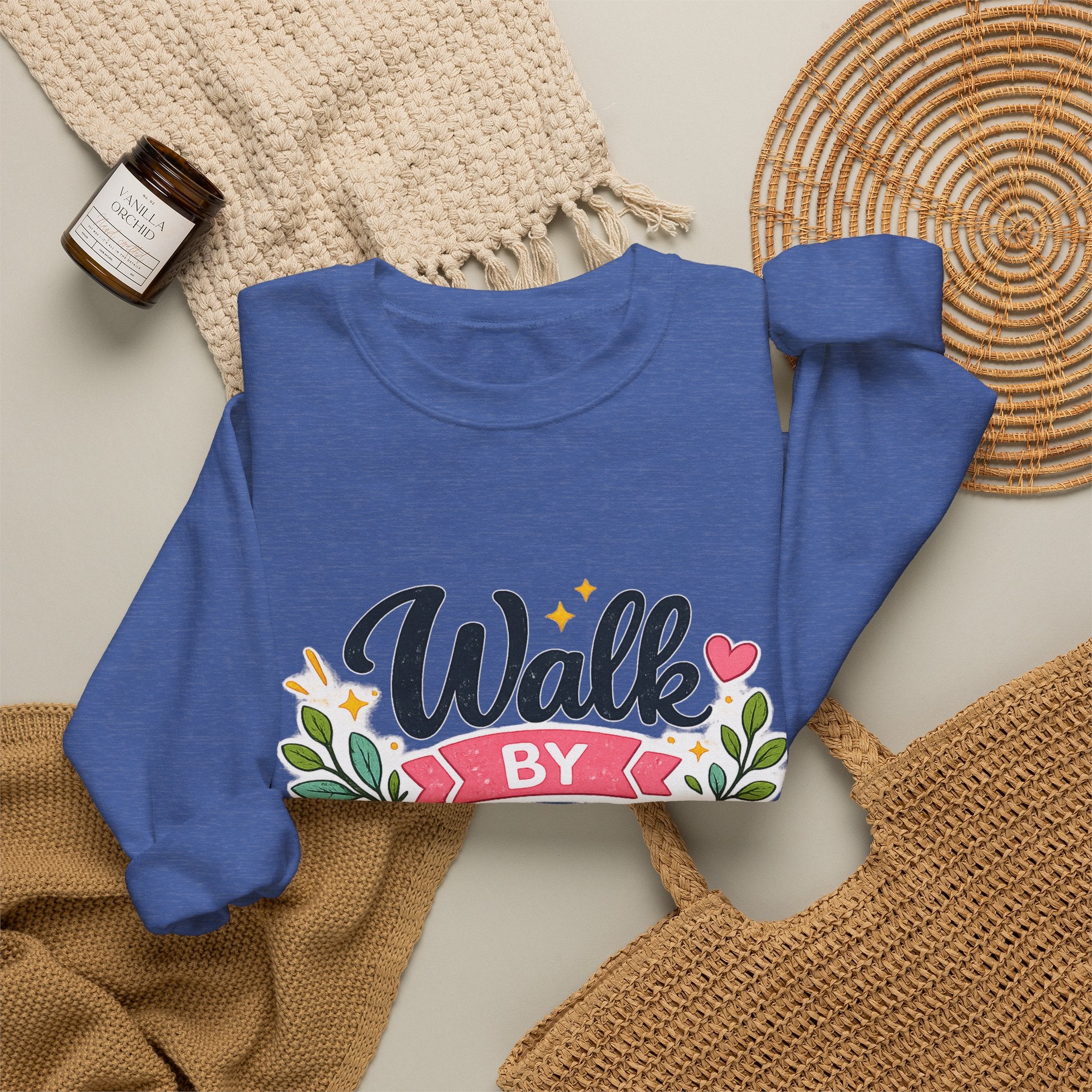 Walk By Faith Crewneck Sweatshirt — Inspirational Christian Pullover