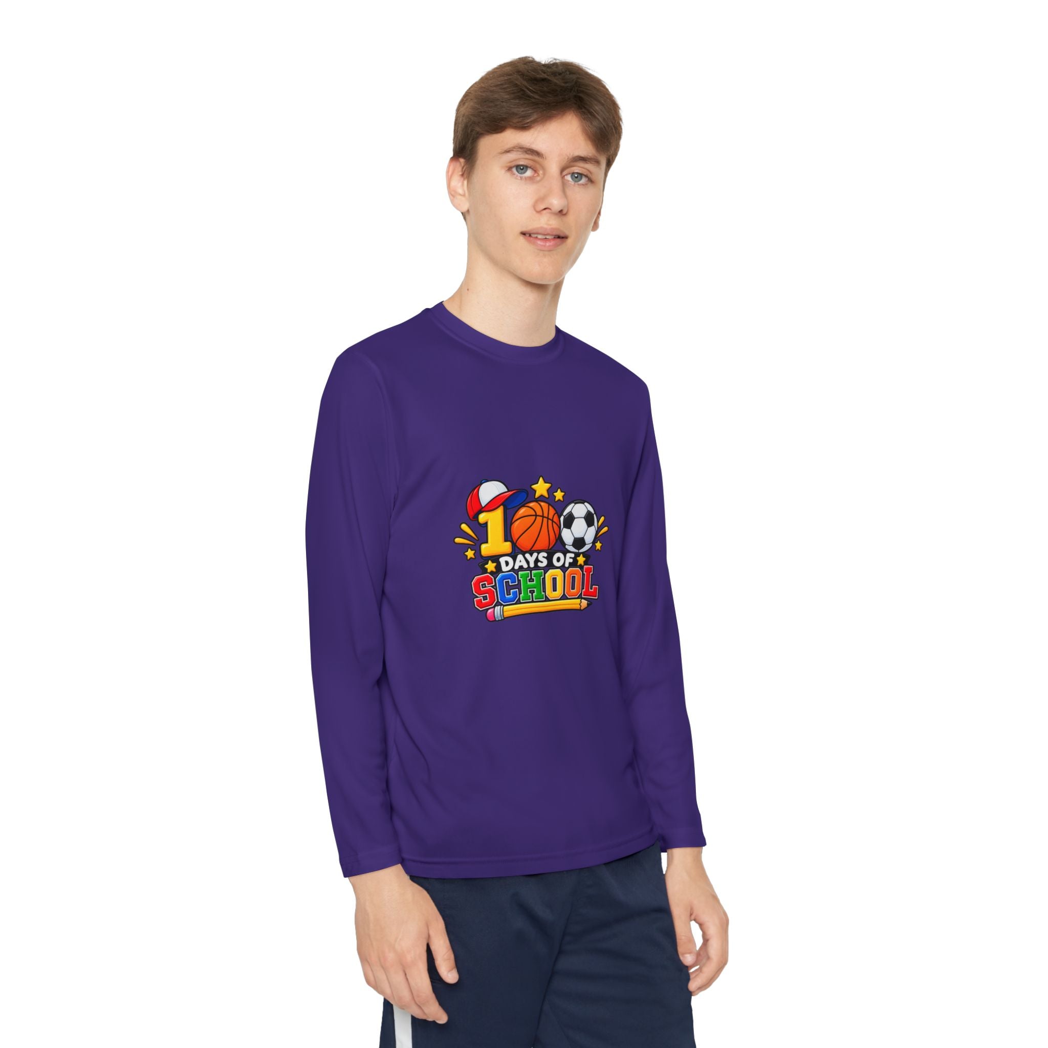 Youth Long Sleeve Tee – "1 Days of School" Sports Back-to-School Shirt