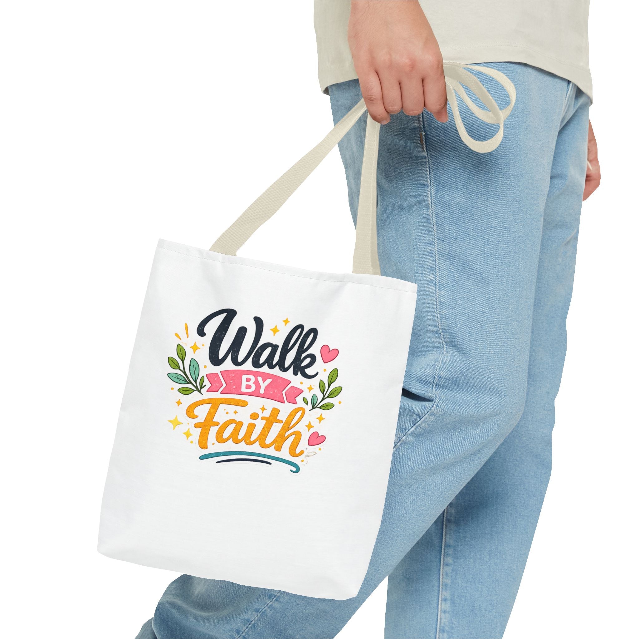 Walk By Faith Tote Bag — Inspirational Christian Canvas Tote, Faith-Based Gift