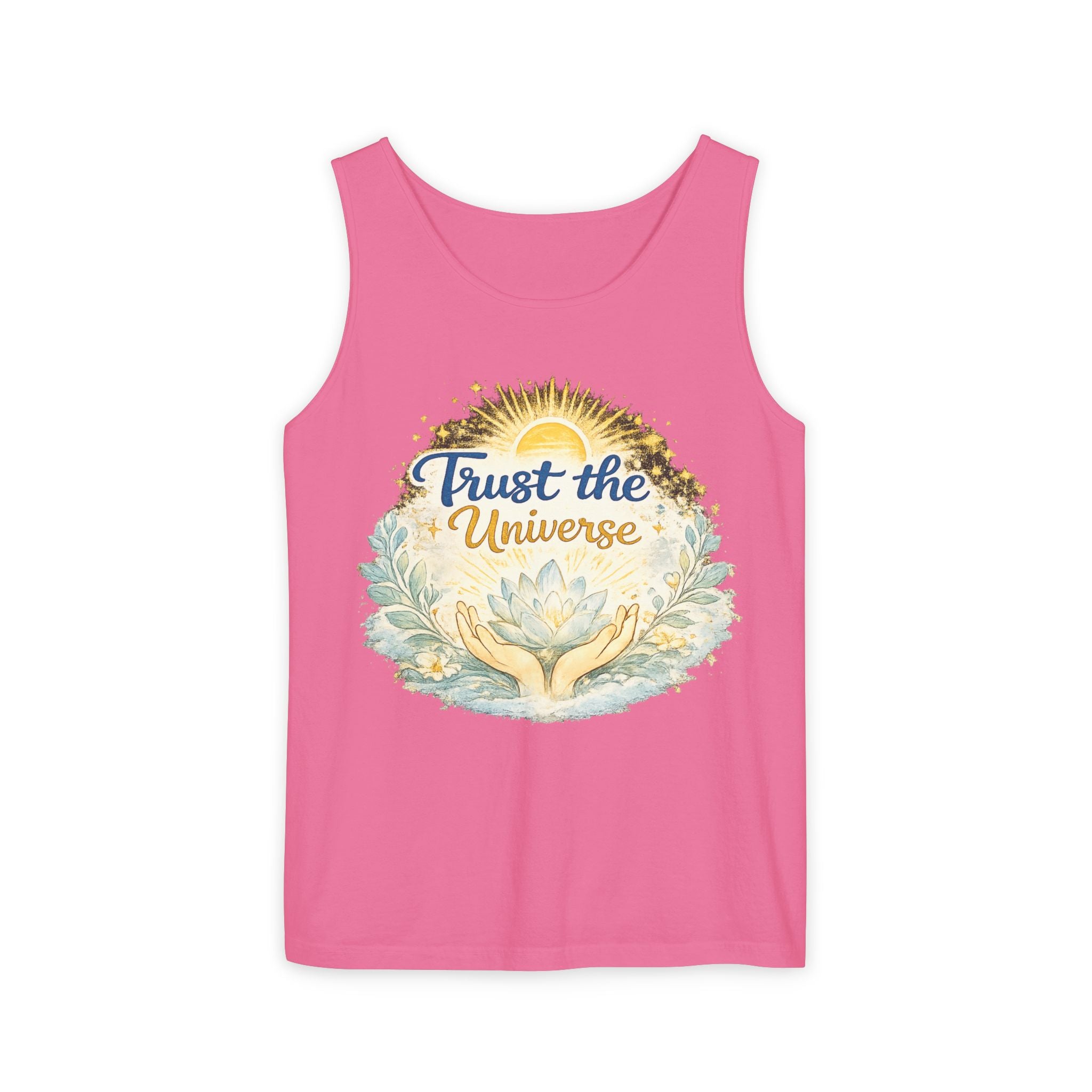 Trust the Universe Tank Top — Spiritual Lotus Graphic Vest