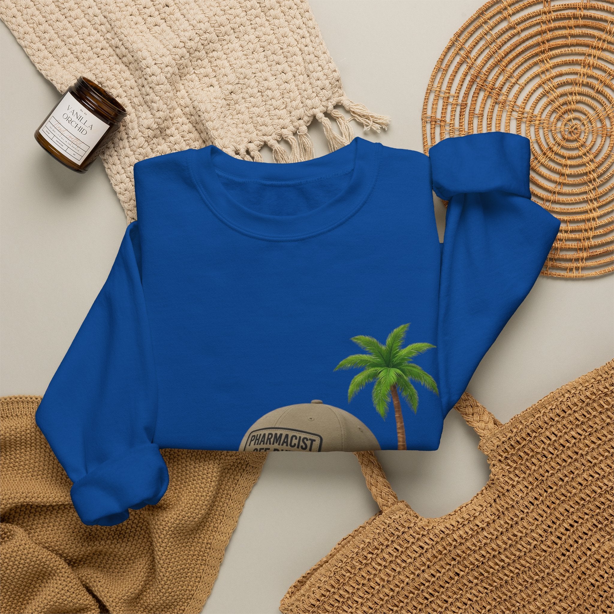 Vacation Vibes Sweatshirt — 'Pharmacist Off Duty' Palm Tree Travel Crewneck