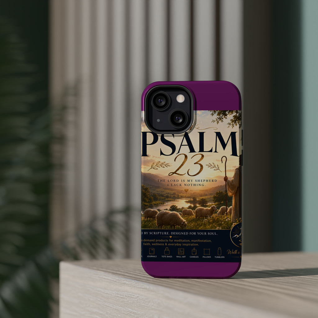Psalm 23 Phone Case — Magnetic Impact-Resistant Christian iPhone Cover