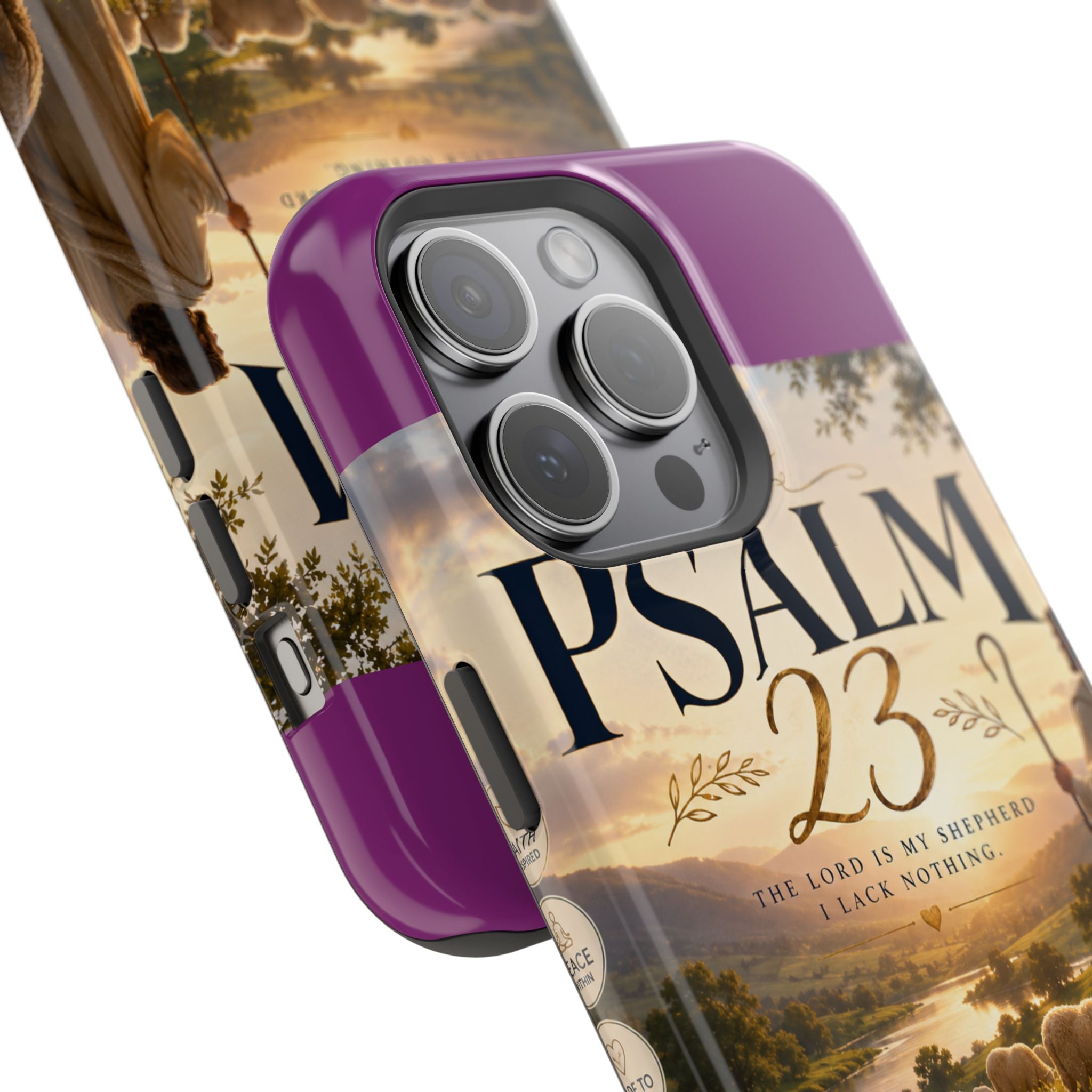 Psalm 23 Phone Case — Magnetic Impact-Resistant Christian iPhone Cover