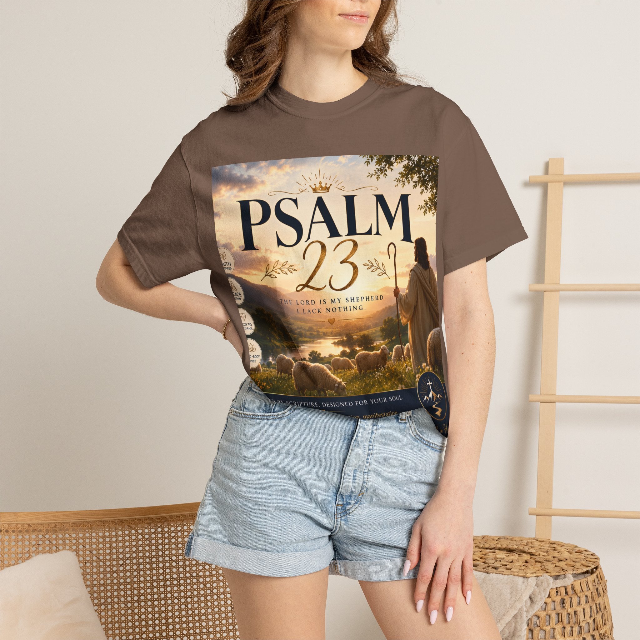Psalm 23 T-Shirt — Christian Faith Shepherd Graphic Tee