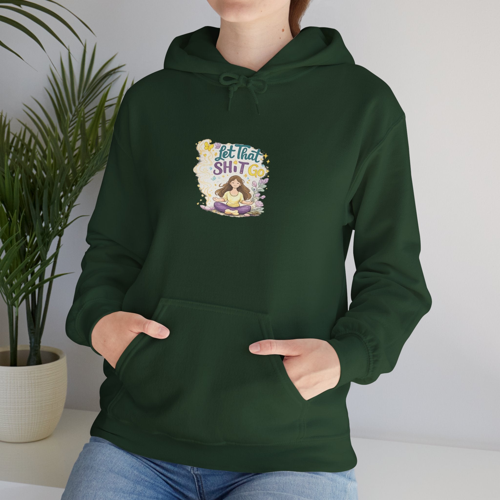 Cozy Witch Vibes Hoodie — "Not That Sh!t" Cute Witch Illustration Hoodie