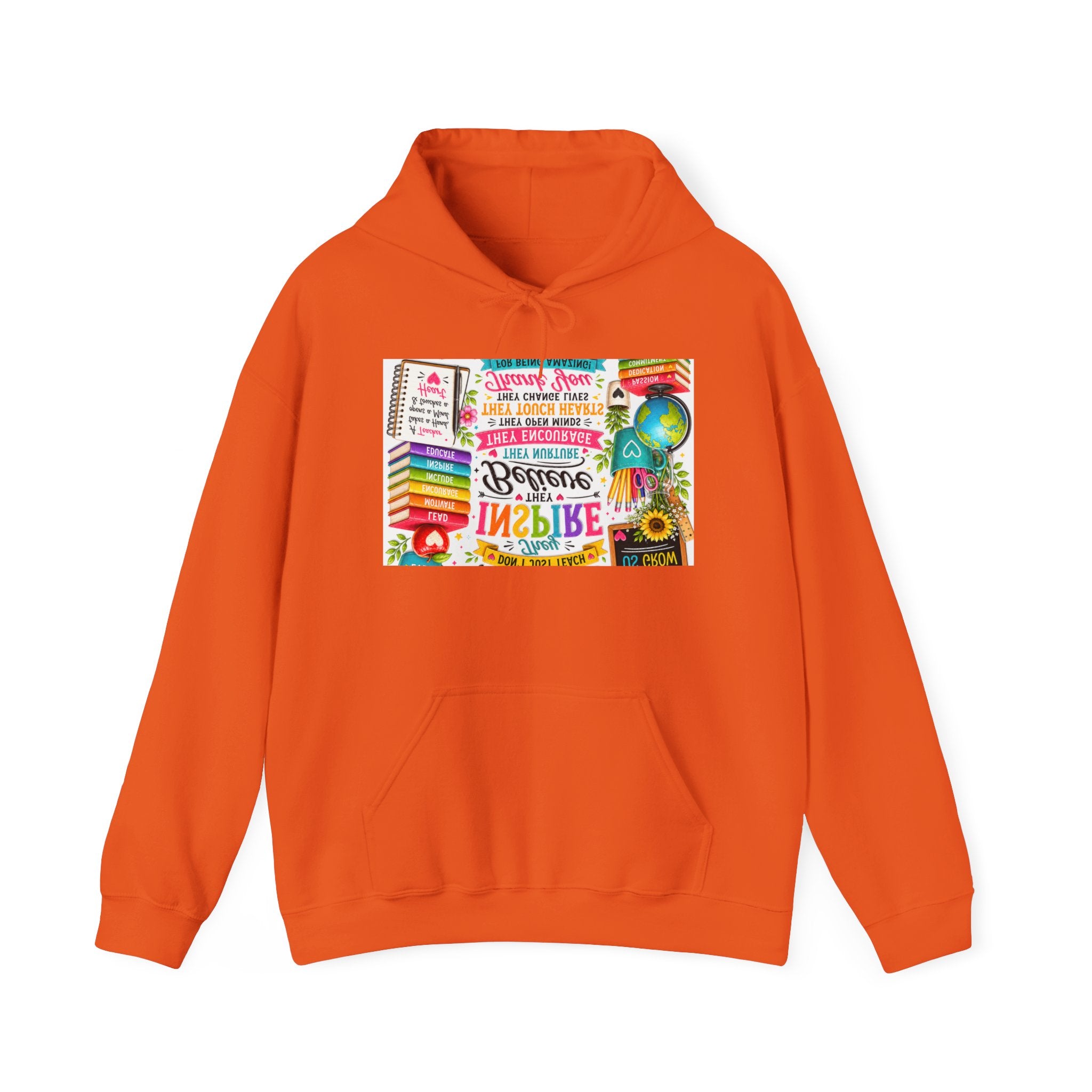 Motivational Book Lover Hoodie — "Be Brave, Be Kind, Be You" Colorful Inspirational Design