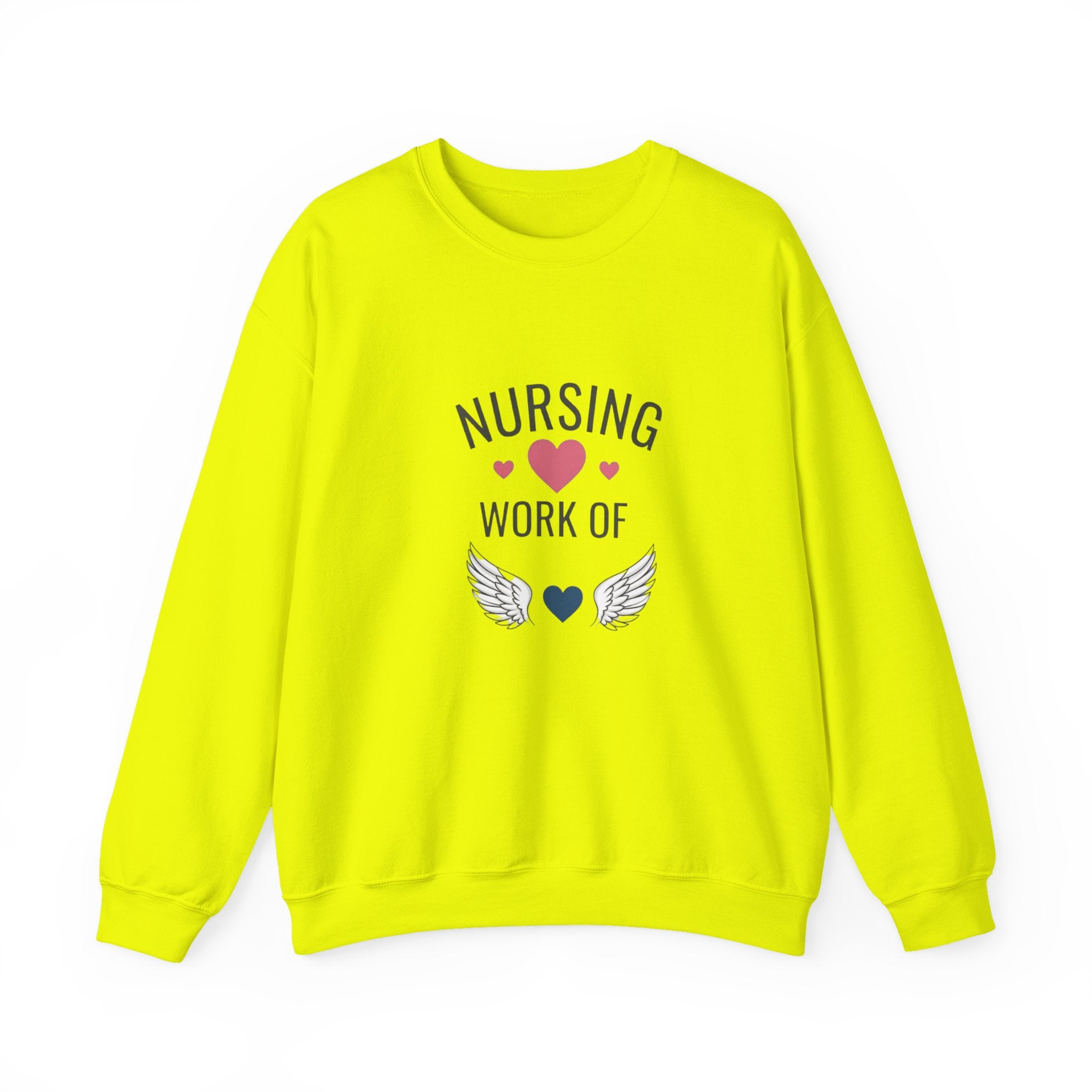Nursing Work of Heart Crewneck Sweatshirt — Nurse Appreciation Pullover