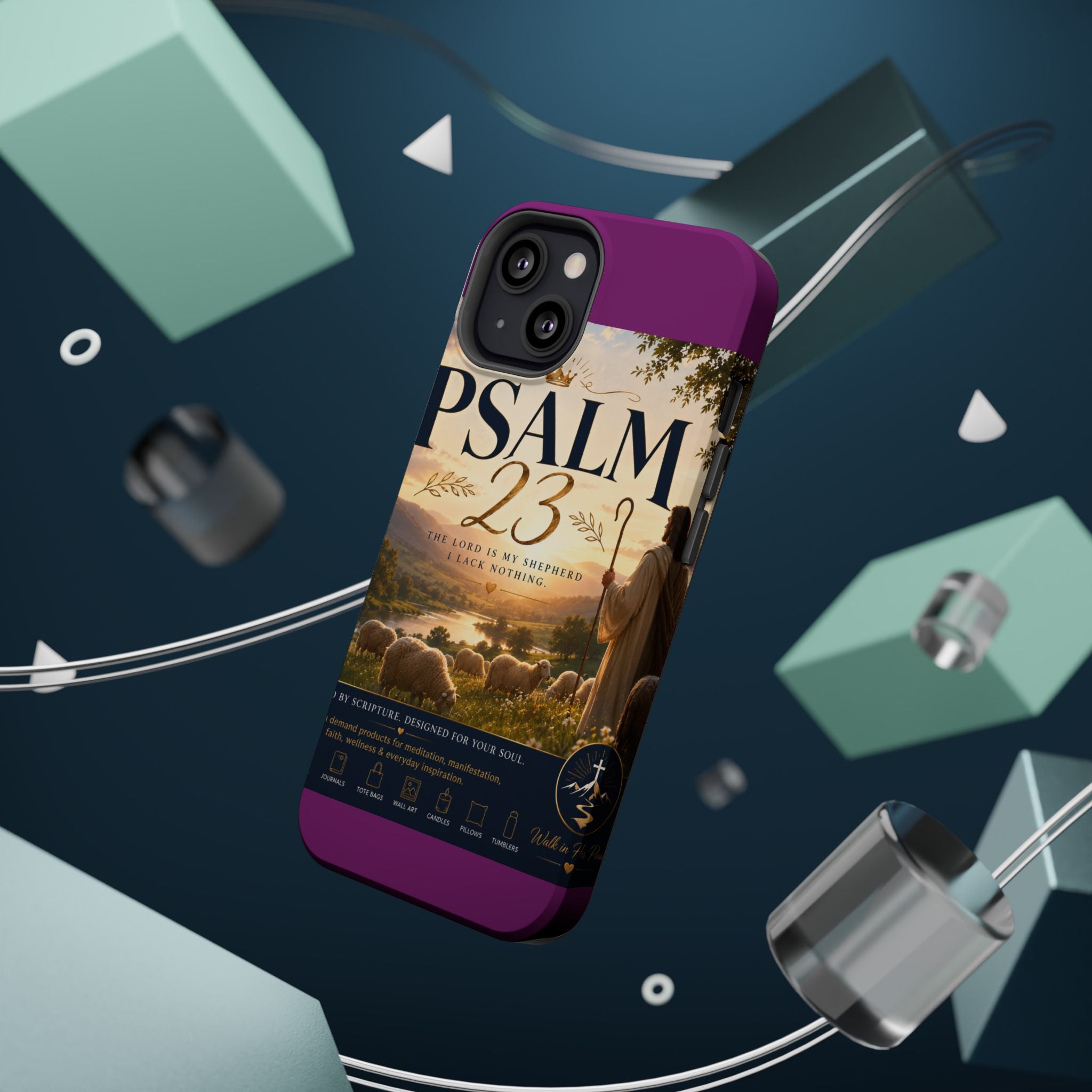 Psalm 23 Phone Case — Magnetic Impact-Resistant Christian iPhone Cover
