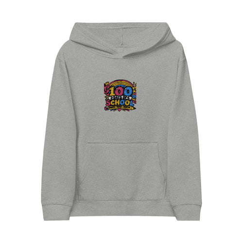 100th Day of School Kids Hoodie — Embroidered Colorful Badge