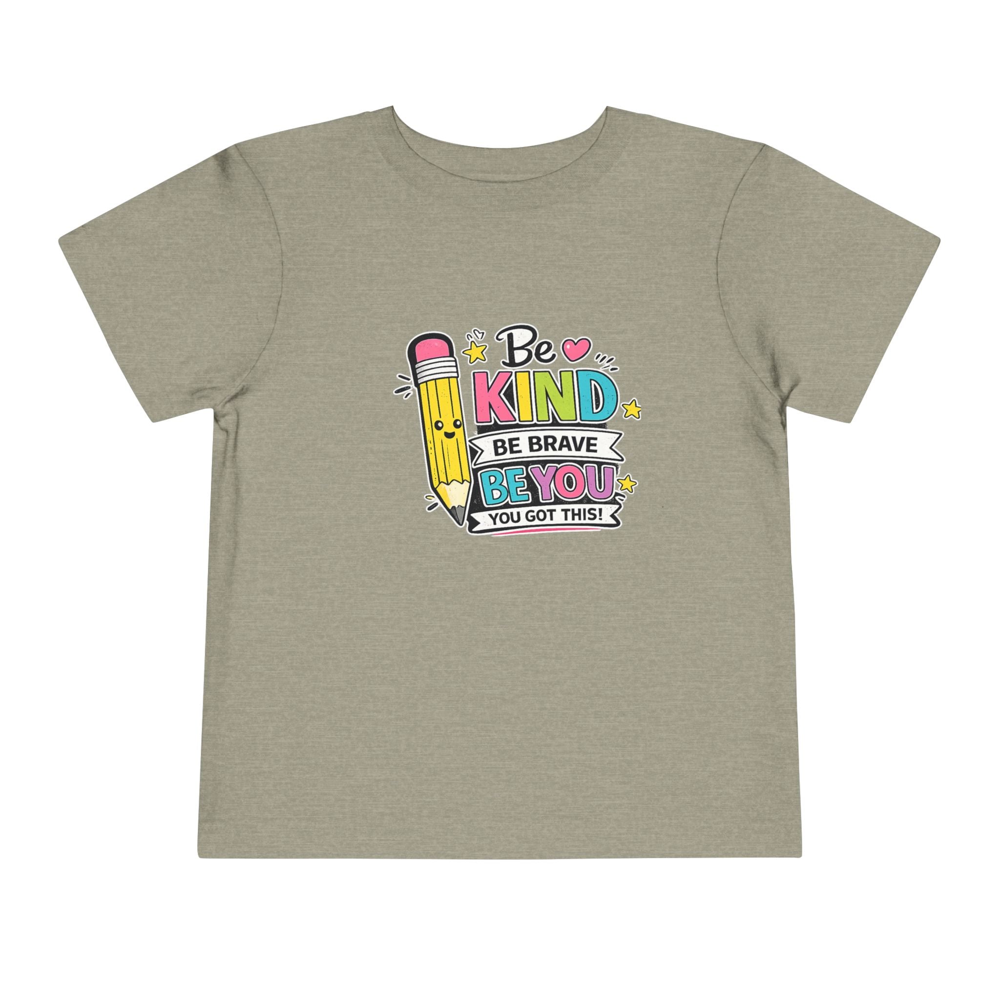 Be Kind Pencil Toddler Tee — "Be Kind, Be Brave, Be You" Inspirational Kids Shirt