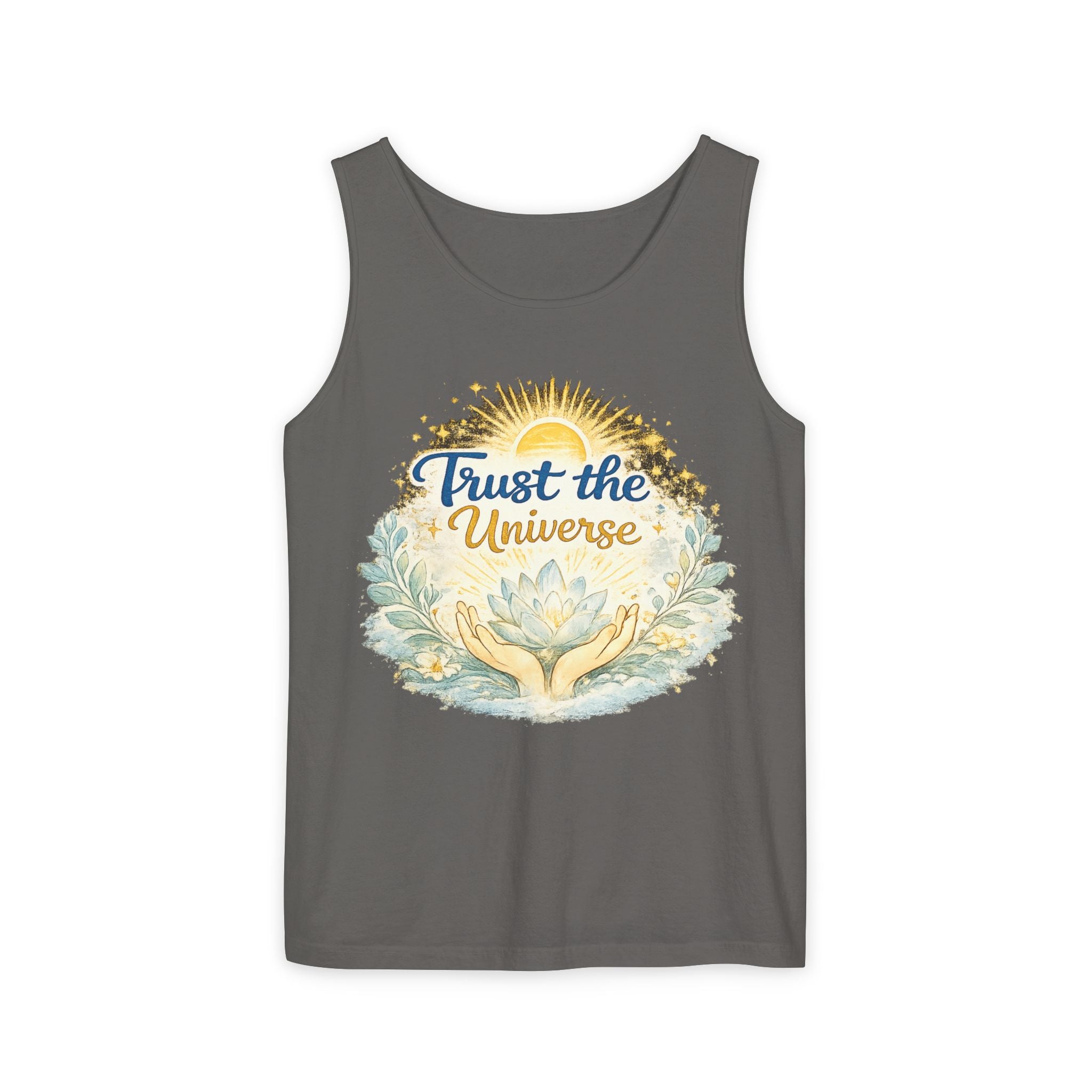 Trust the Universe Tank Top — Spiritual Lotus Graphic Vest