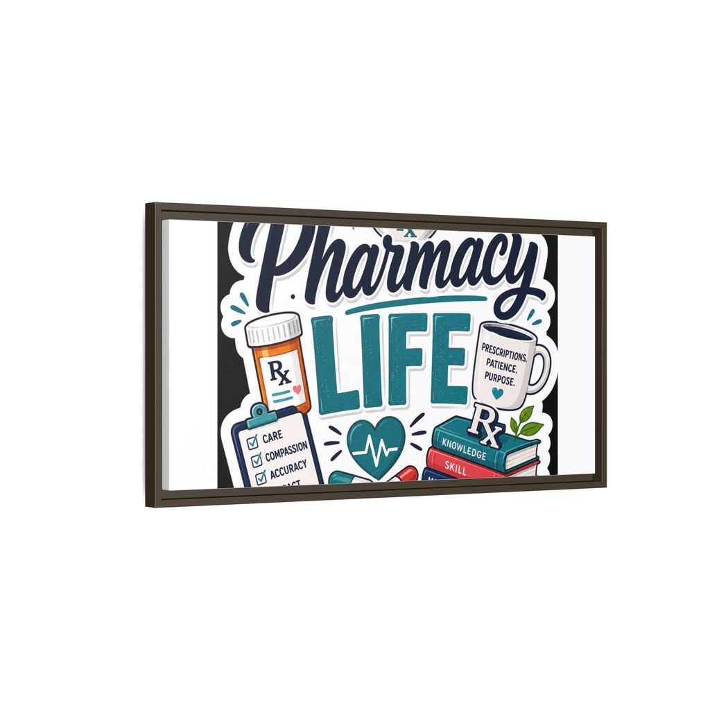 Pharmacy Life Framed Canvas Art — Colorful Pharmacist Wall Decor