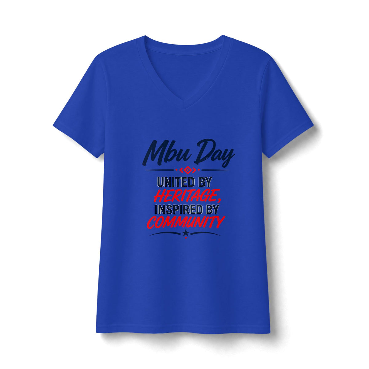 Mbu Day Texas V-Neck Tee — "Mbu Day: United by Heritage, Inspired by Community" Women's Shirt