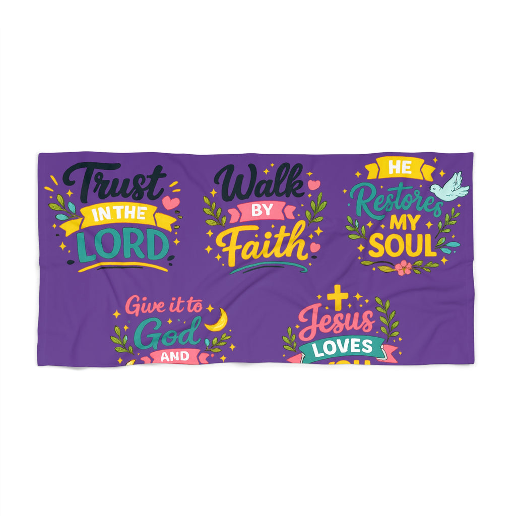 Christian Faith Beach Towel — "Trust in the Lord" Inspirational Scripture Towel