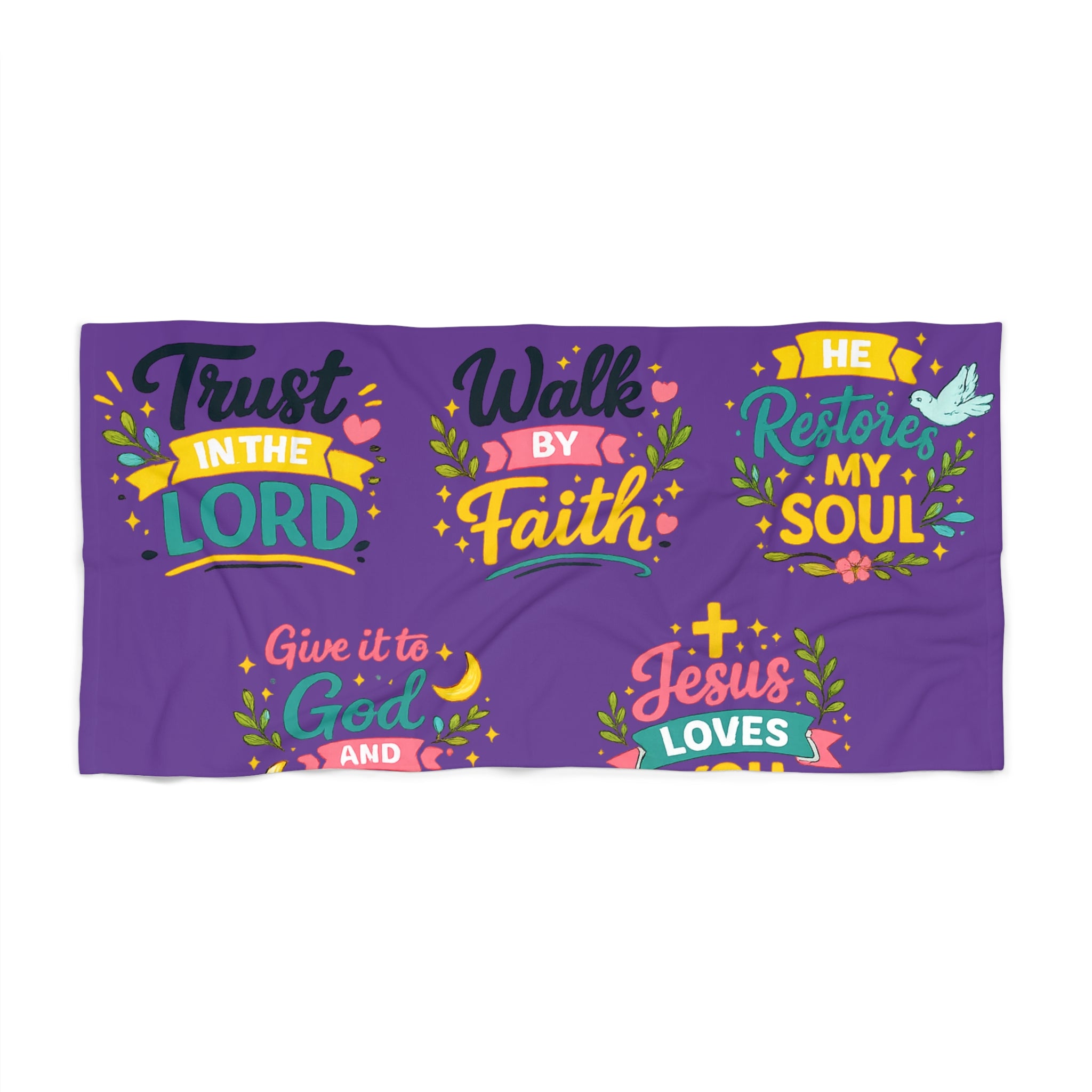 Christian Faith Beach Towel — "Trust in the Lord" Inspirational Scripture Towel