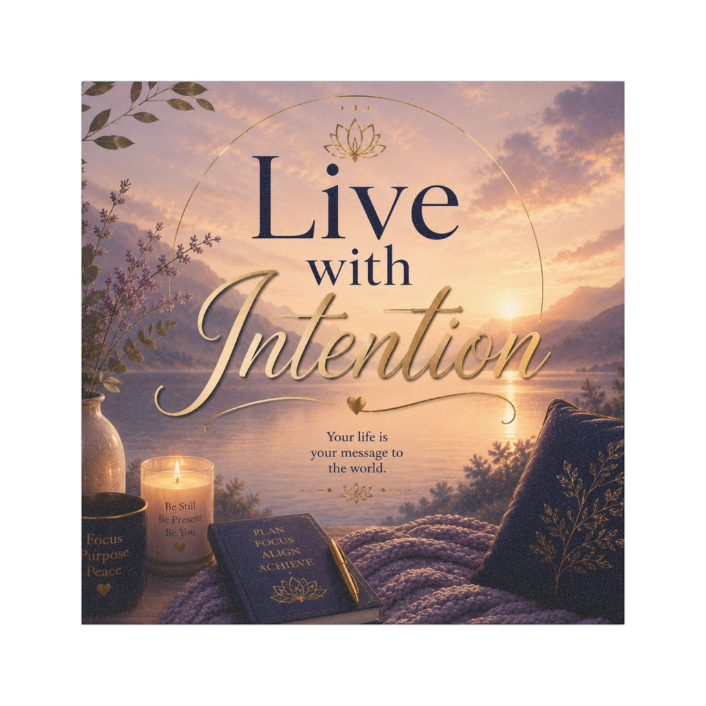 Live With Intention Car Magnet — Inspirational Scenic Affirmation