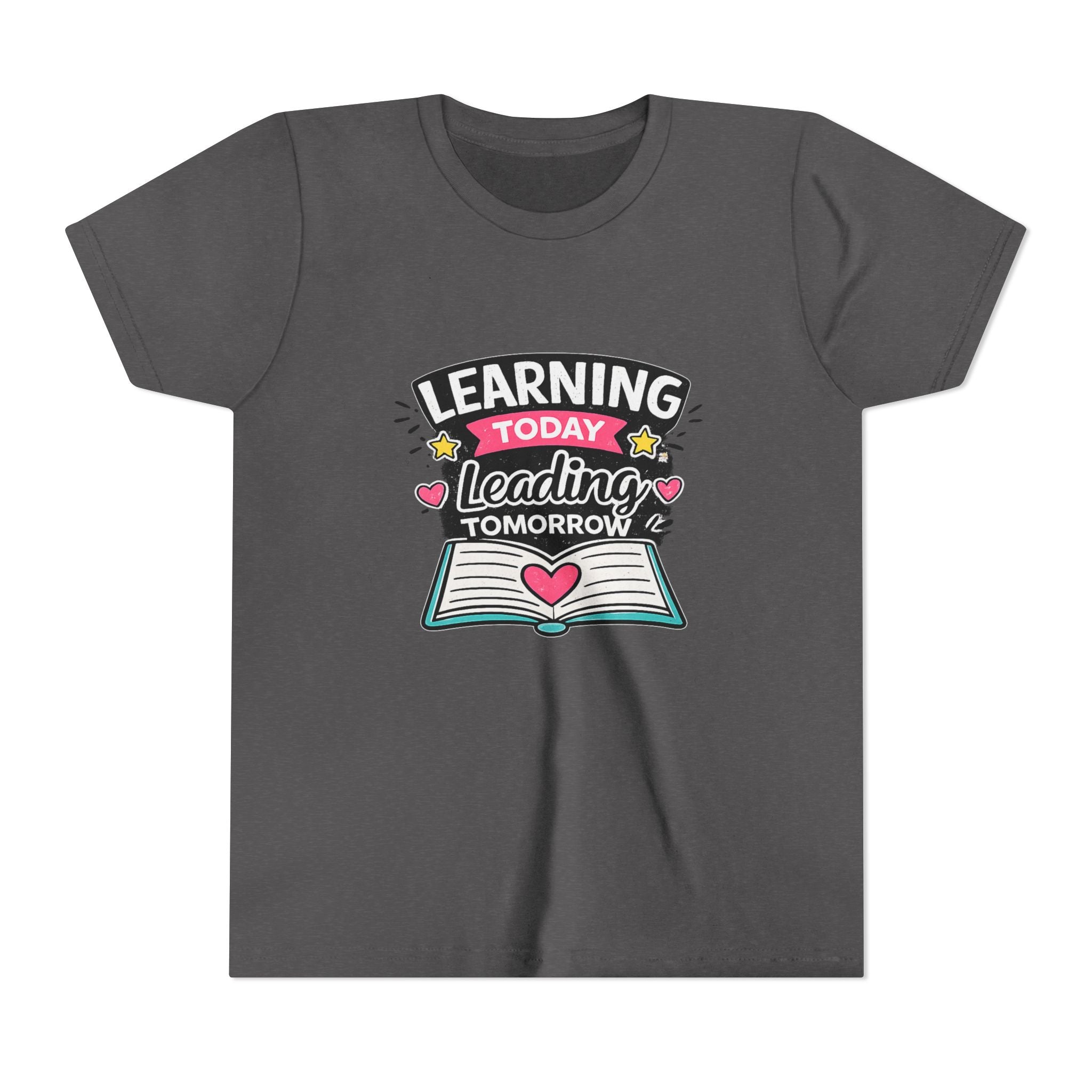 Youth Tee — "Learning Today, Leading Tomorrow" School Kids Graphic T-Shirt