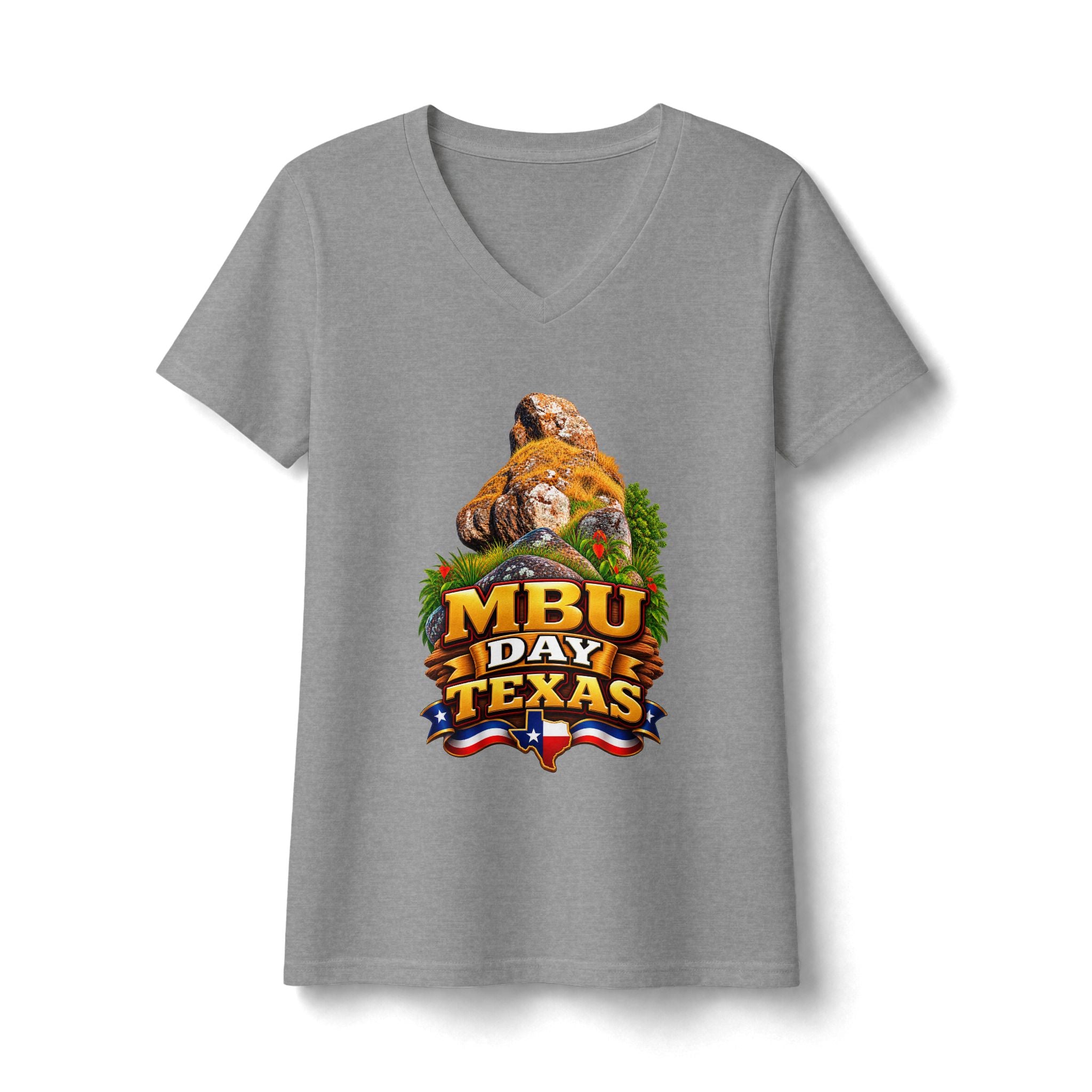 Mbu Day Texas V-Neck Tee — "Mbu Day: United by Heritage, Inspired by Community" Women's Shirt