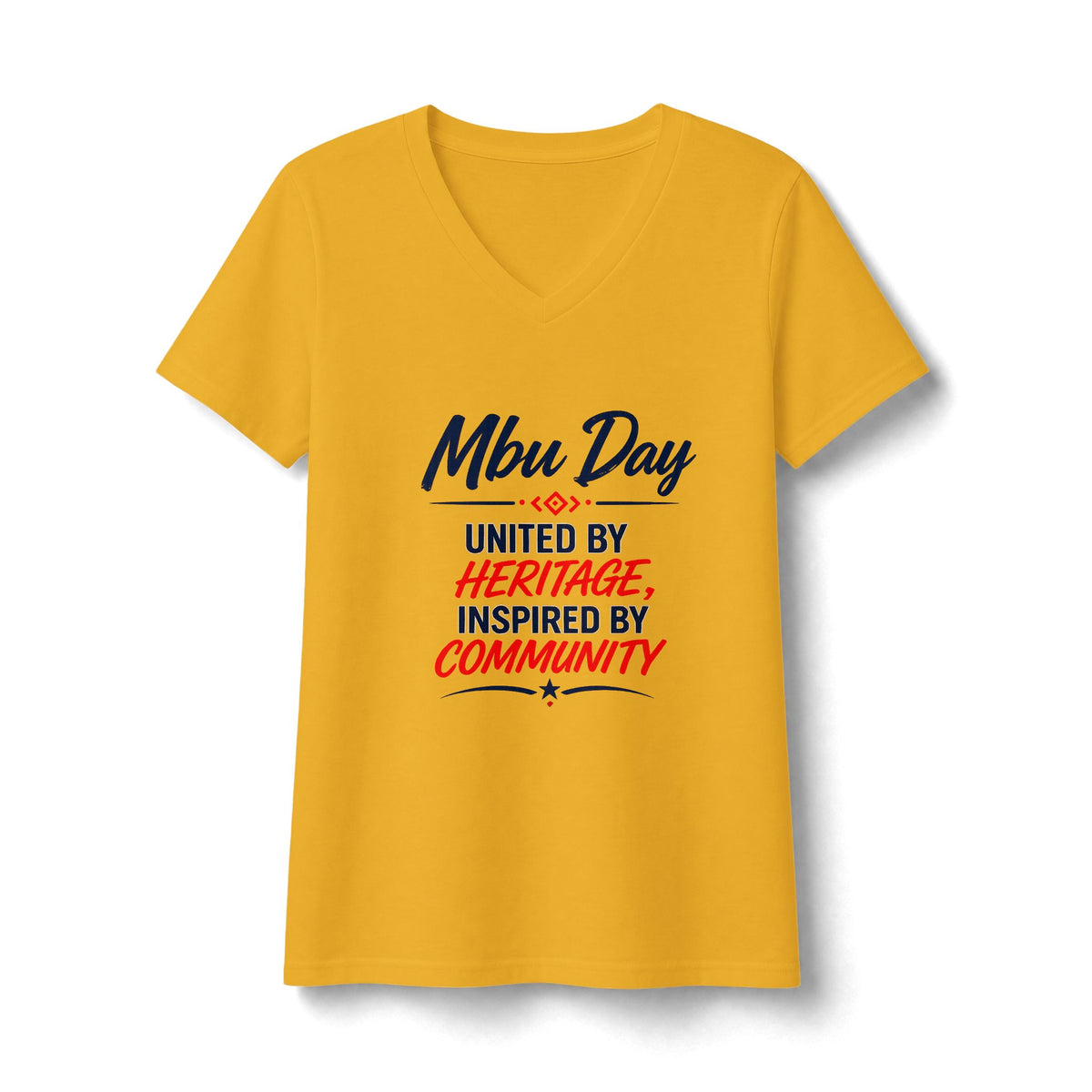 Mbu Day Texas V-Neck Tee — "Mbu Day: United by Heritage, Inspired by Community" Women's Shirt