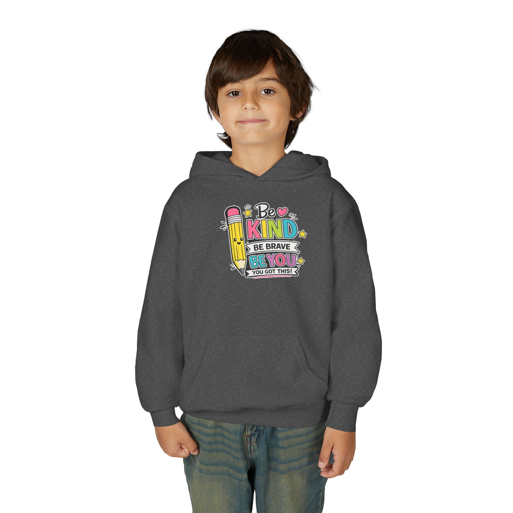 Be Kind Youth Hoodie – Encouraging Back-to-School Kids Sweatshirt
